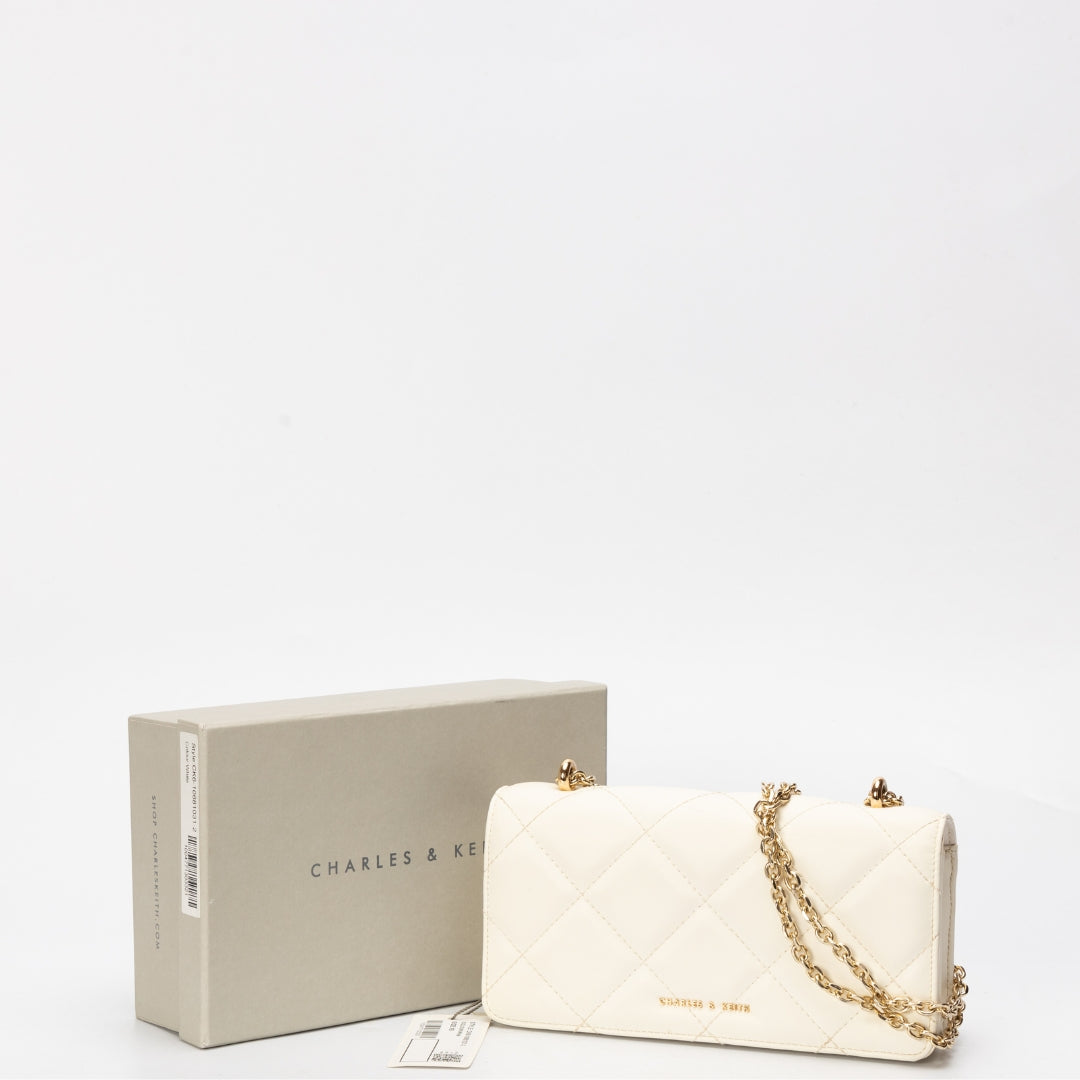 Charles & Keith Paffuto Chain Handle Quilted Shoulder Bag
