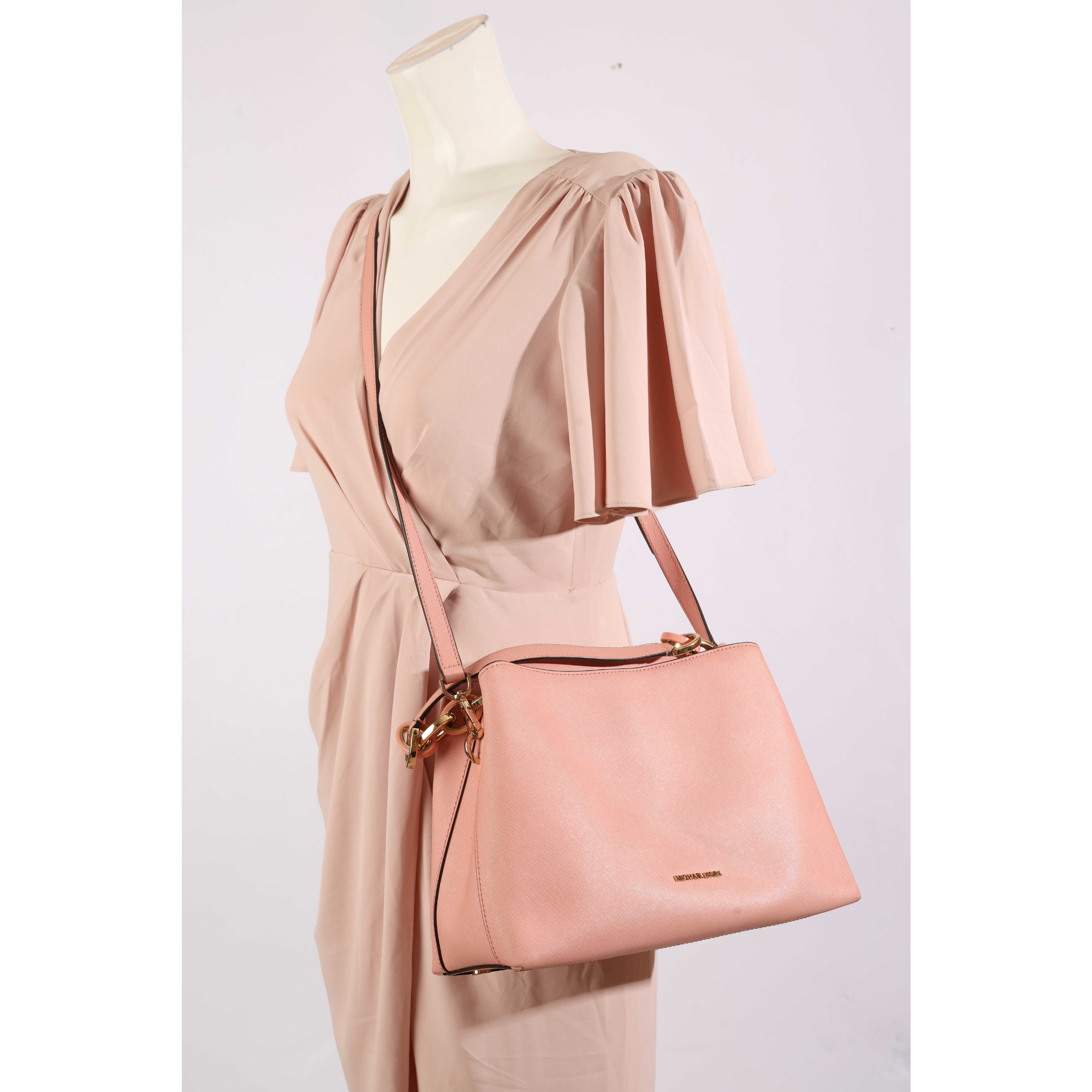 Michael Kors Portia Cement Pink Shoulder Bag