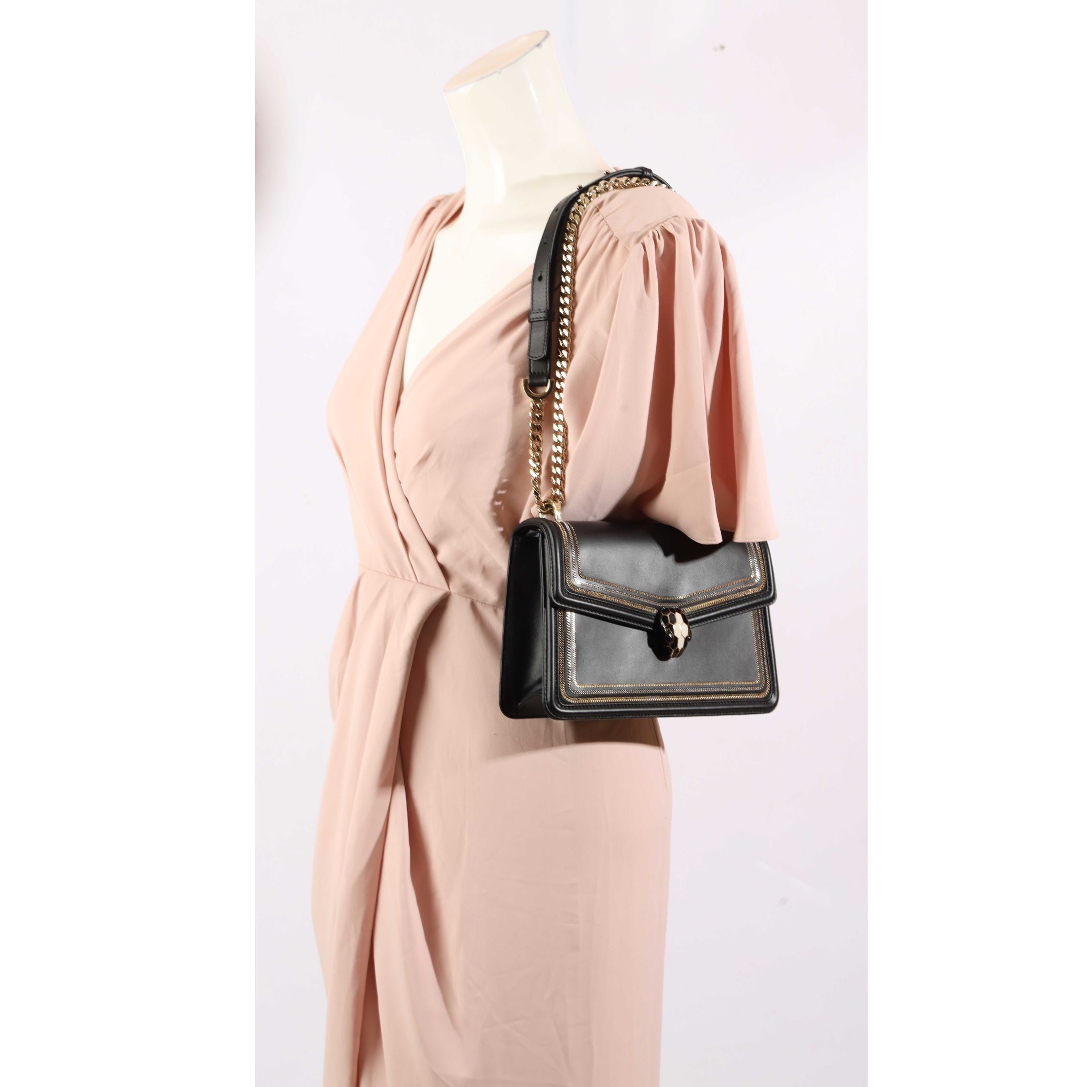 Bvlgari Blast Black Serpenti Diamond Crossbody Bag