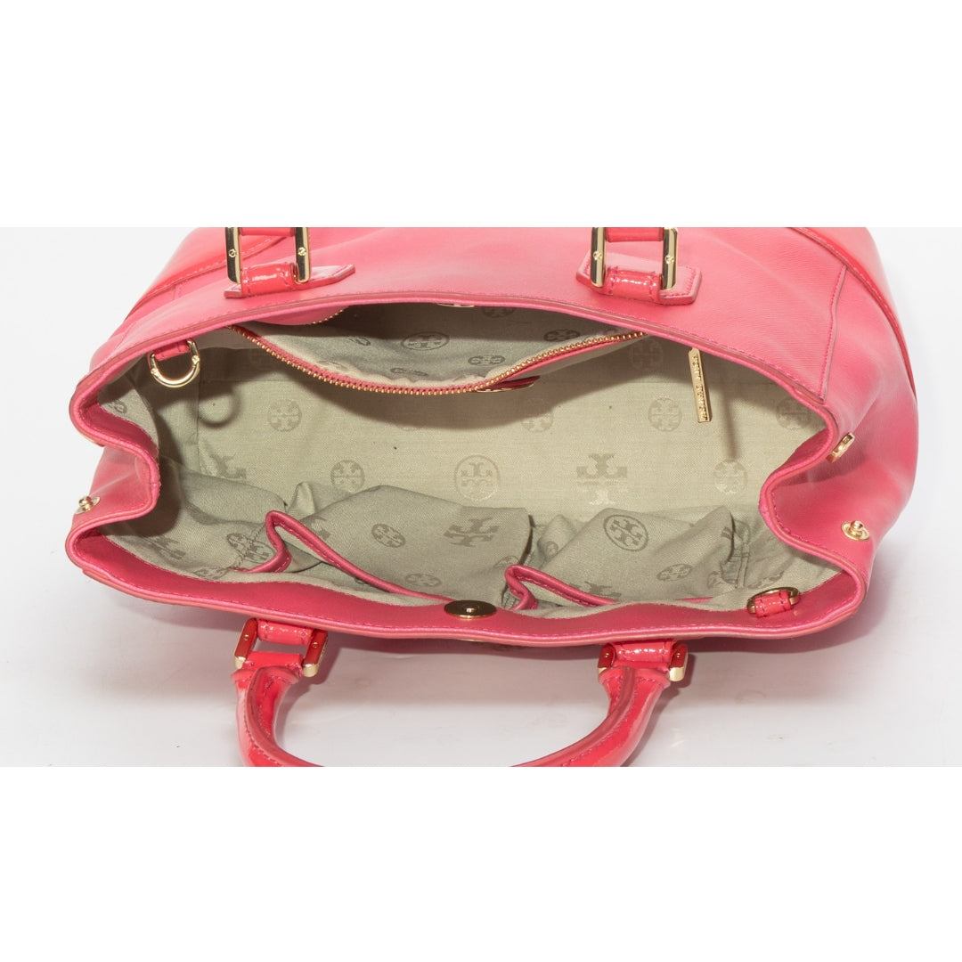 Tory Burch Pink Patent Leather Zip Tote
