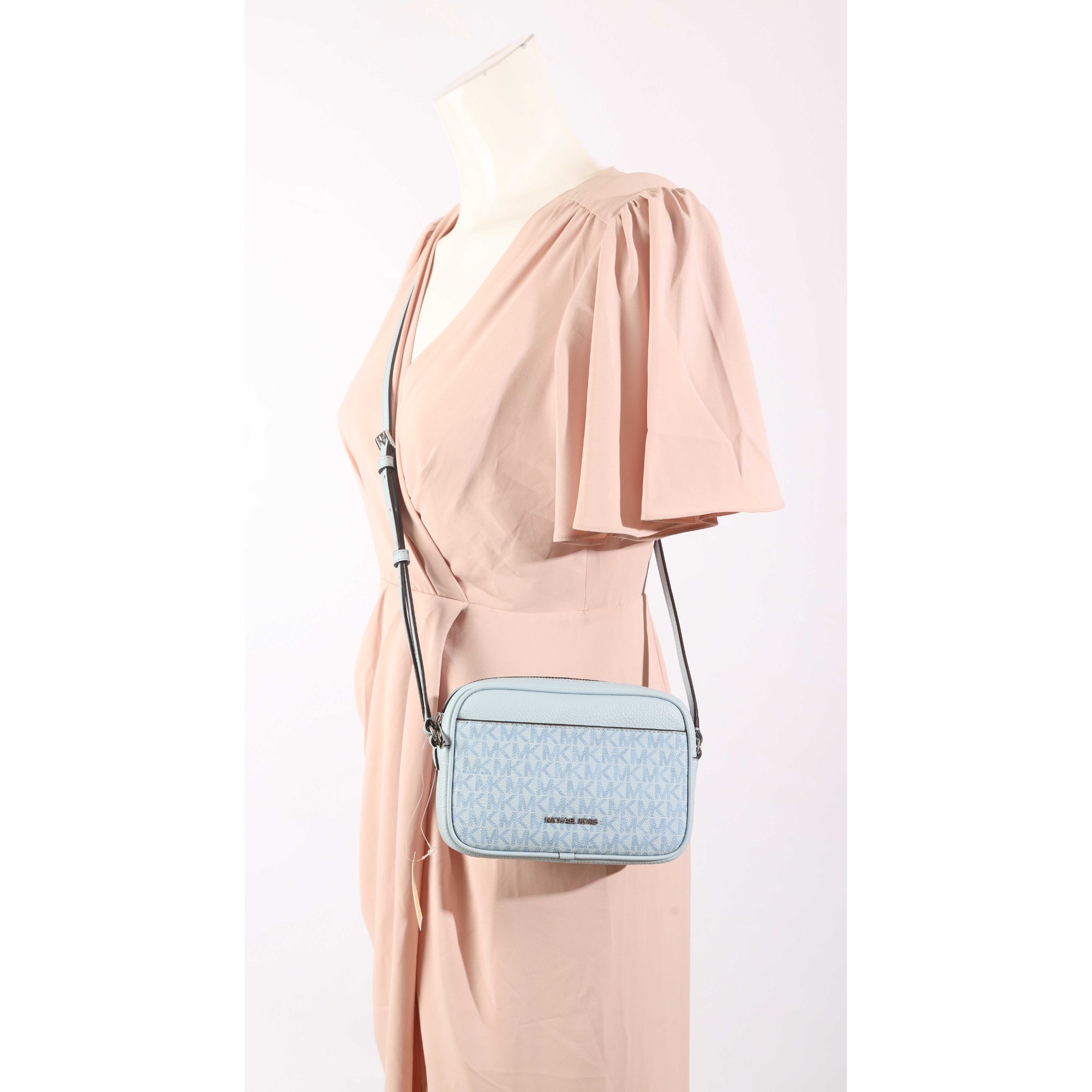 Michael Kors Sky Blue Jet Set Camera Crossbody Bag