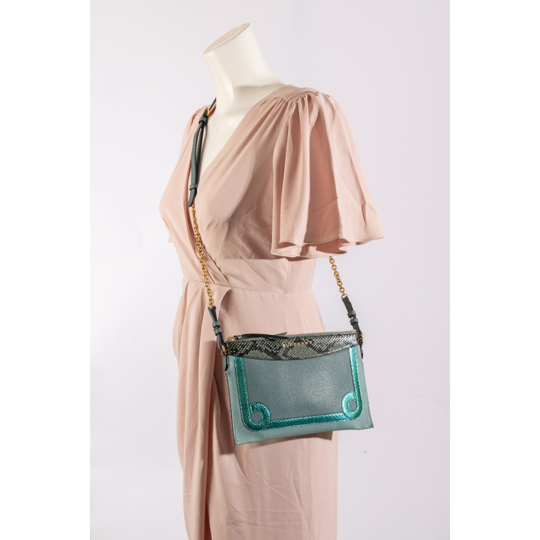 Burberry Python Trim Crossbody Bag