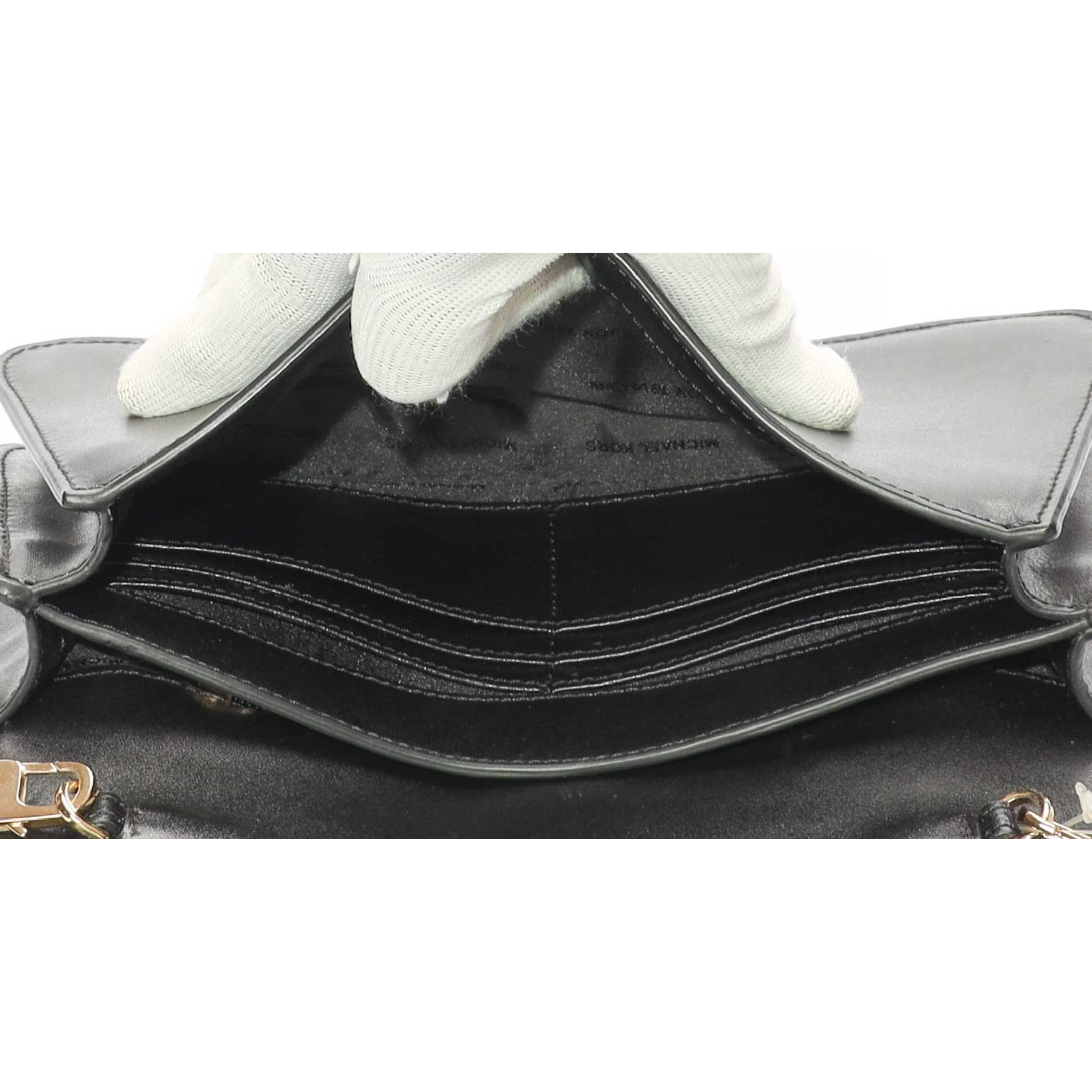 Michael Kors Black Mott Clutch Crossbody Bag