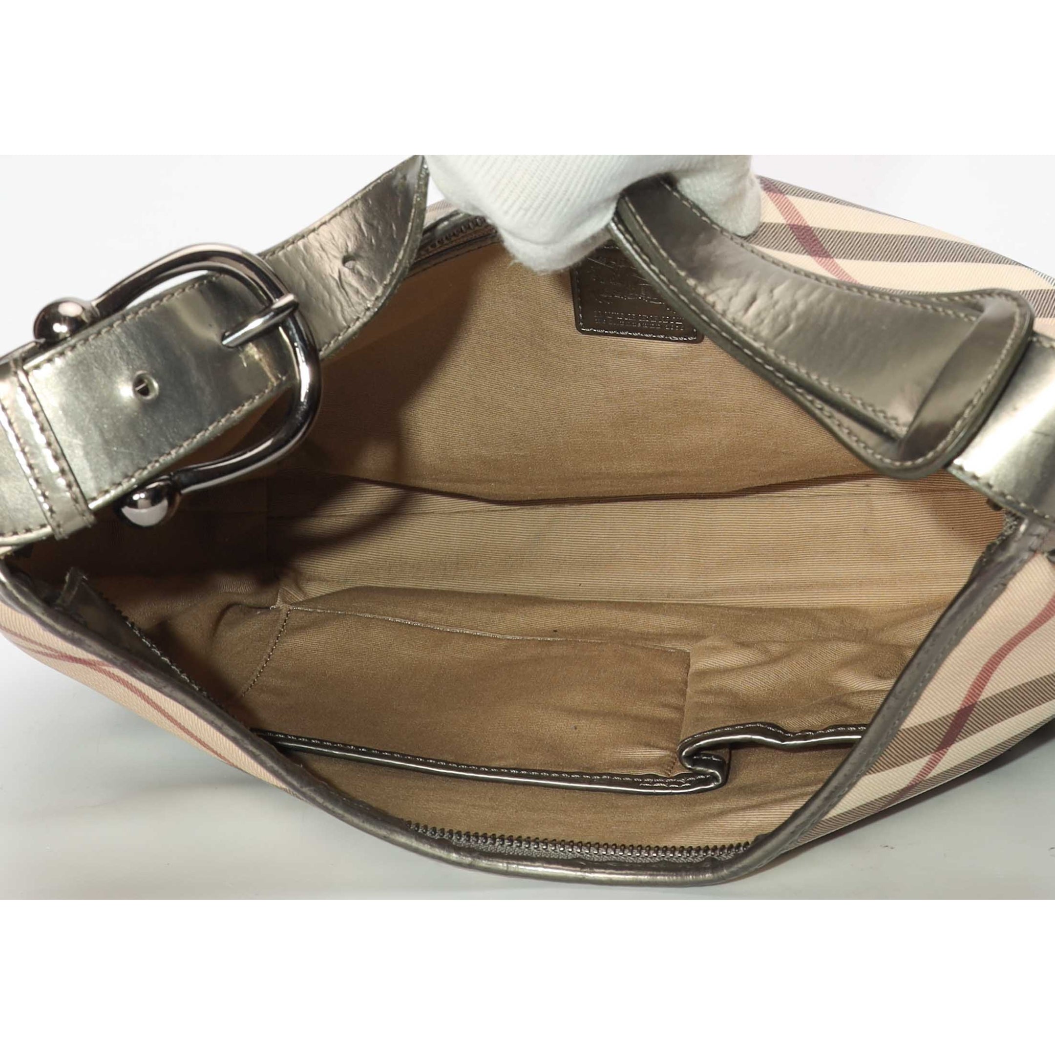 Burberry Beige Nova Check Barton Hobo Bag