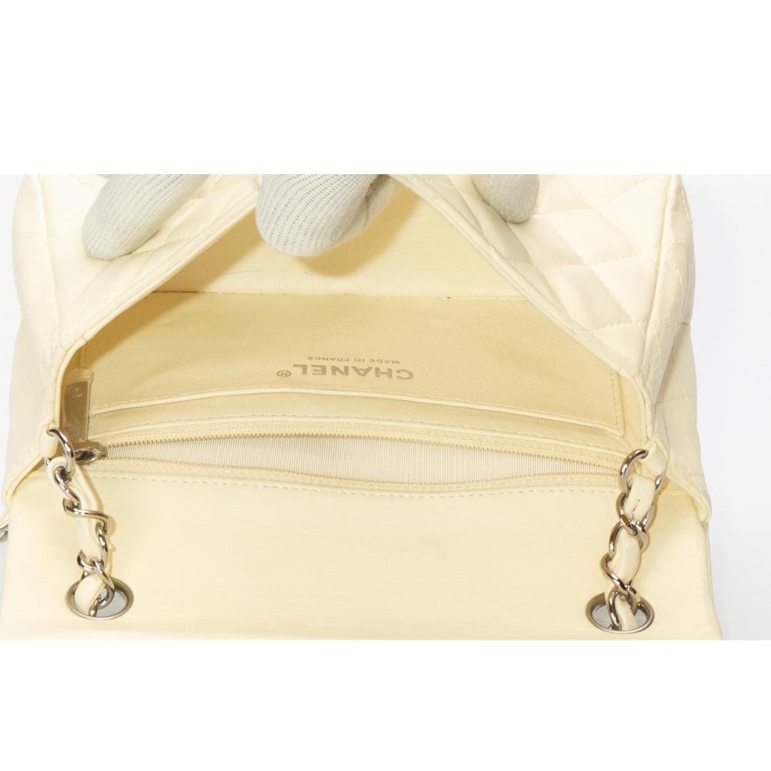 Chanel White Classic Mini Square Flap Bag