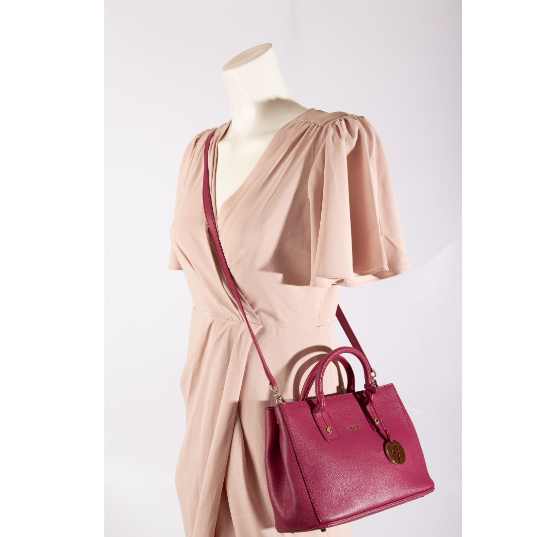 Furla Pink Leather Linda Satchel