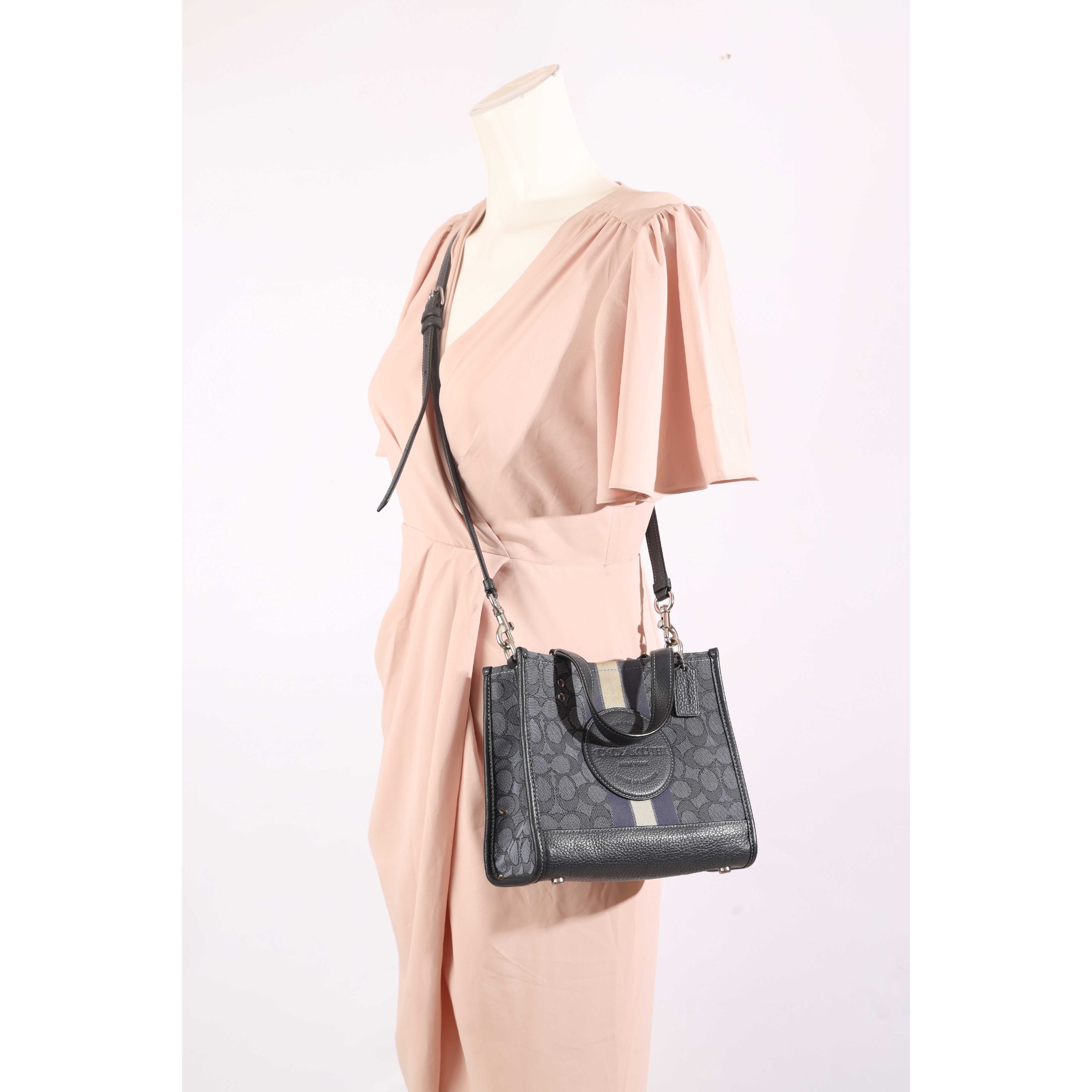 Coach Navy Dempsey Logo Mini Tote