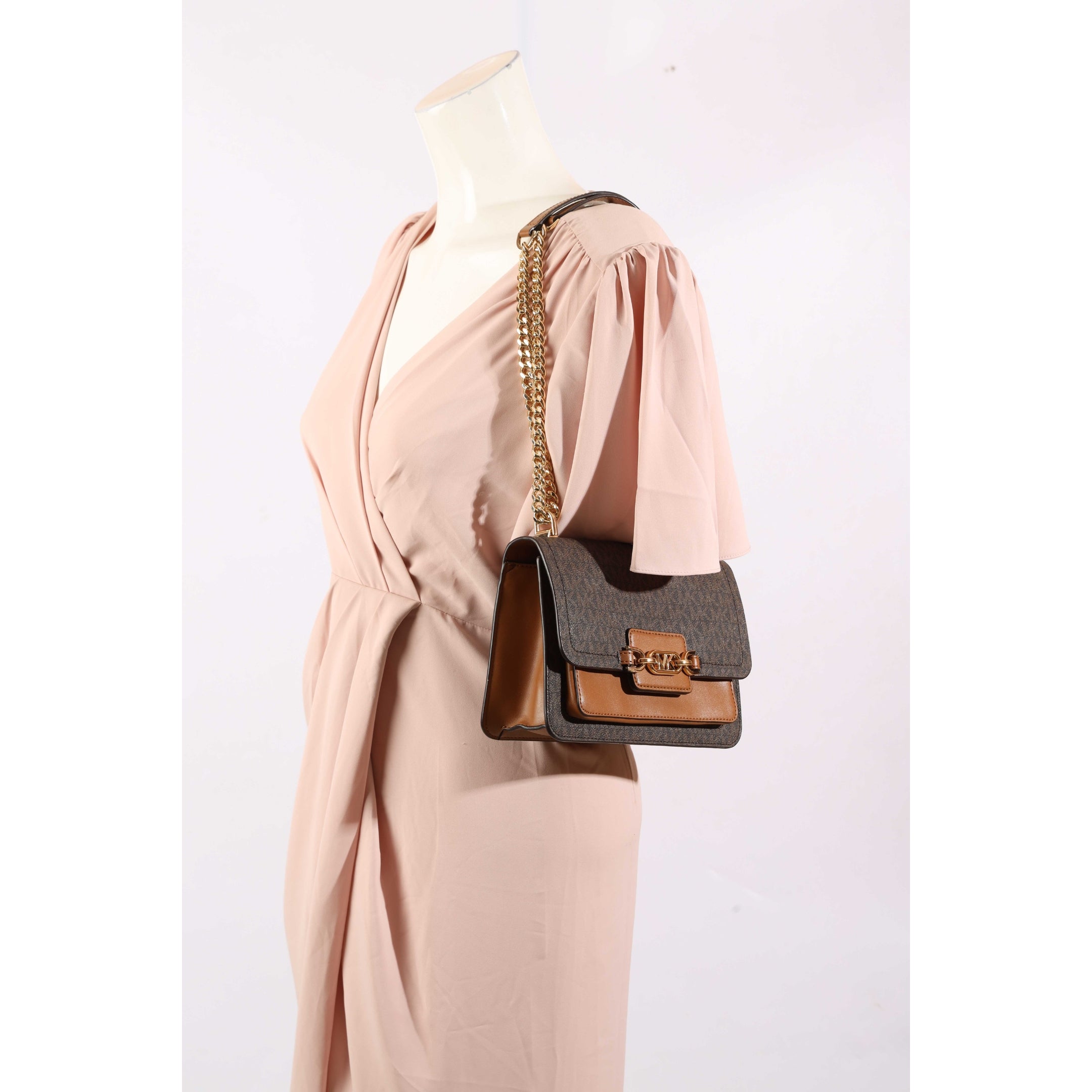 Michael Kors Brown Heather Logo Shoulder Bag