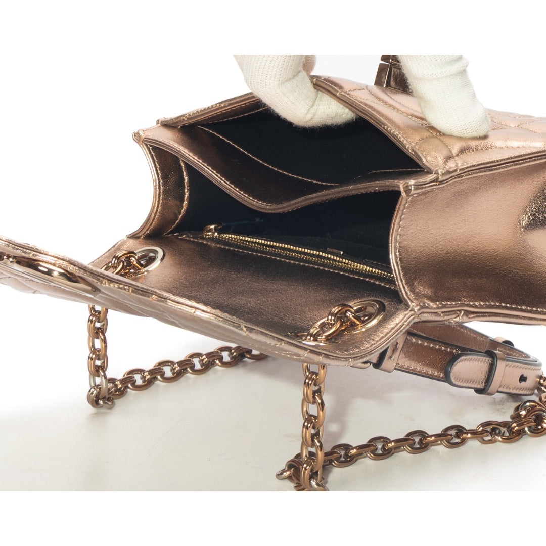 Salvatore Ferragamo Copper Gancini Quilted Crossbody Bag