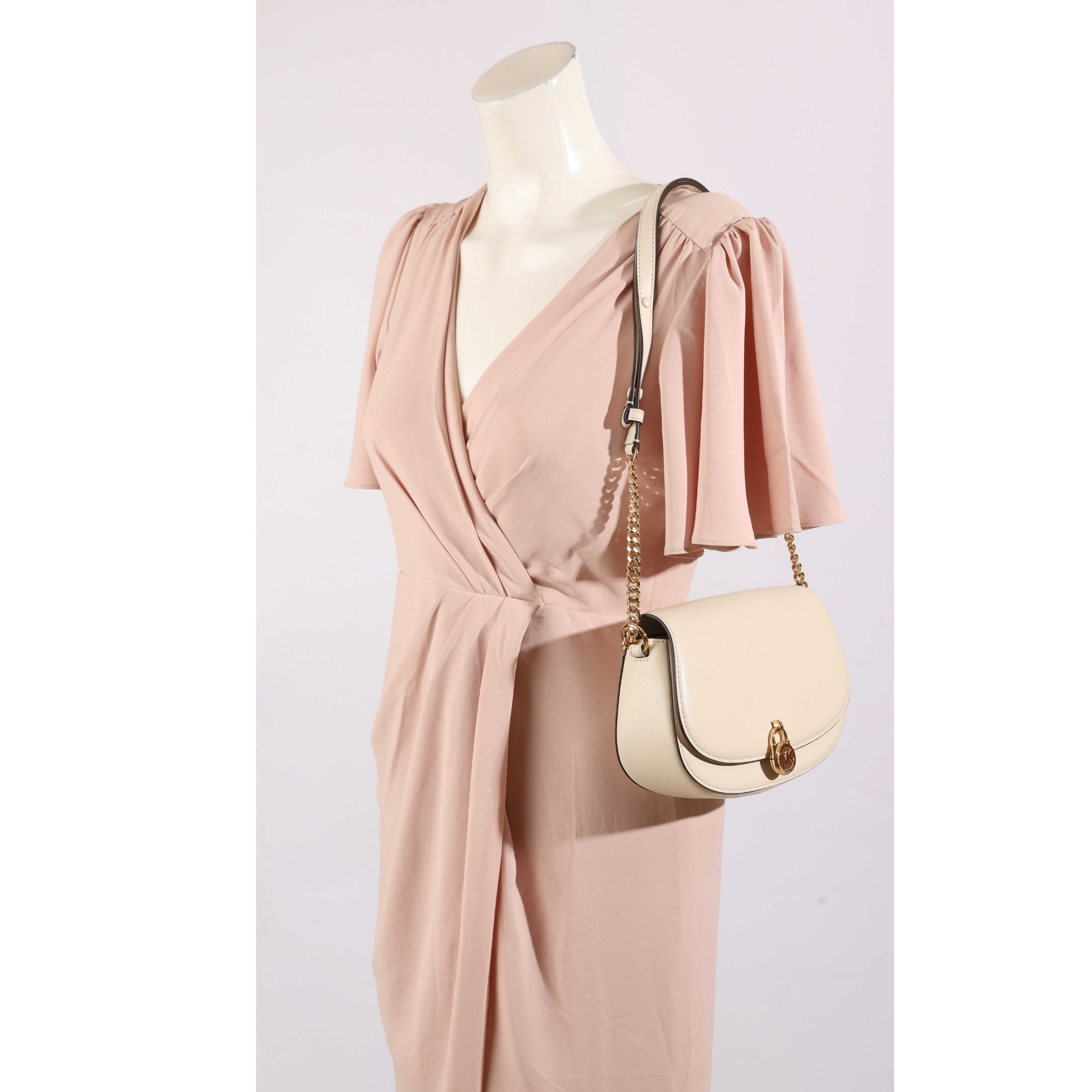 Michael Kors Mila Medium Cream Messenger Bag