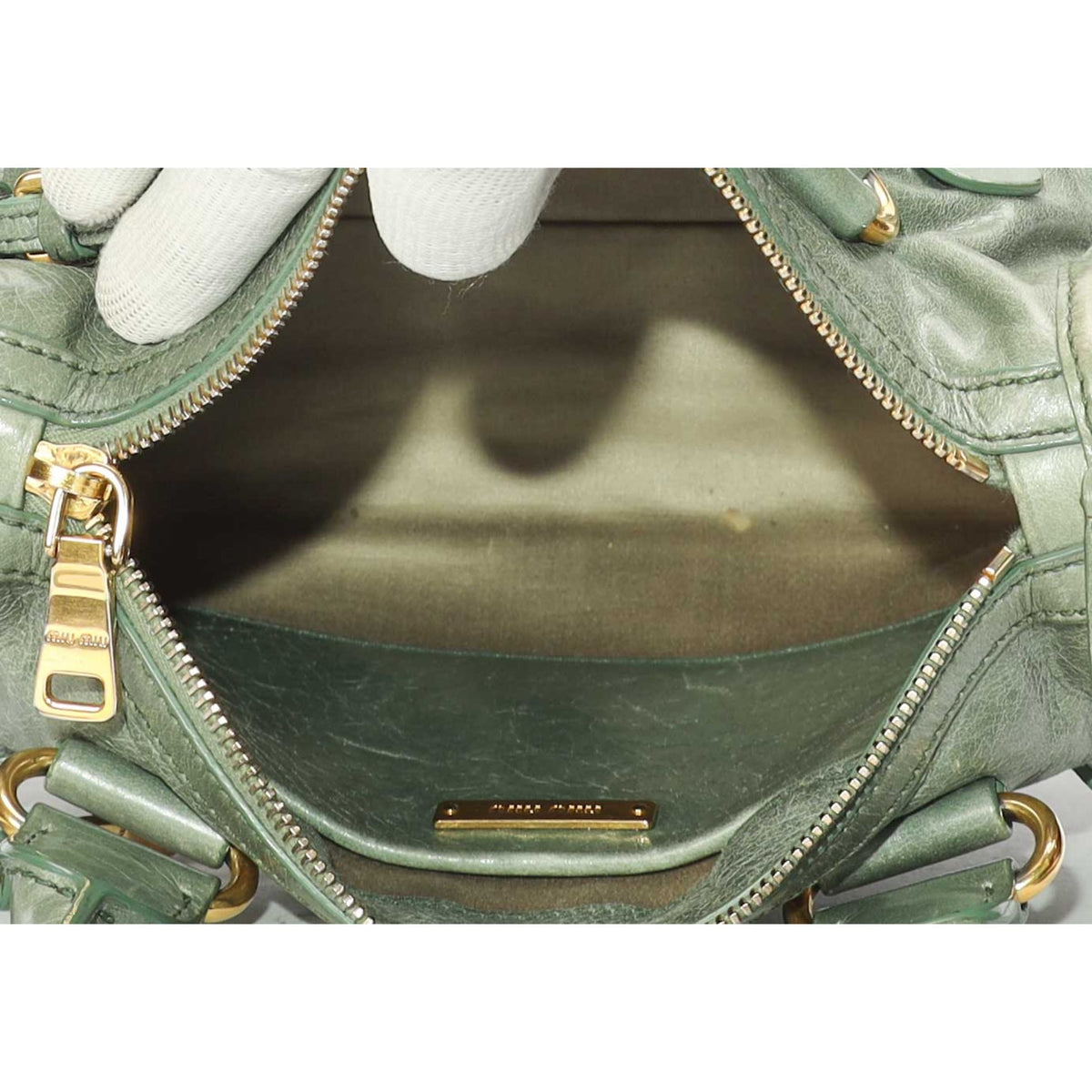 Miu Miu Vitello Shine Small Bauletto Handbag