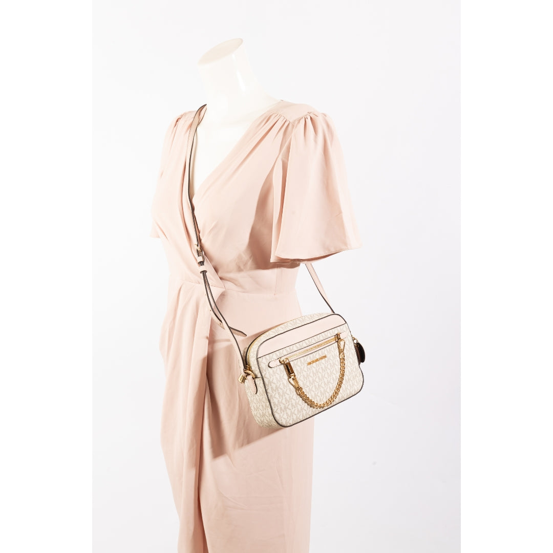 Michael Kors Jet Set Logo Vanilla Crossbody Bag