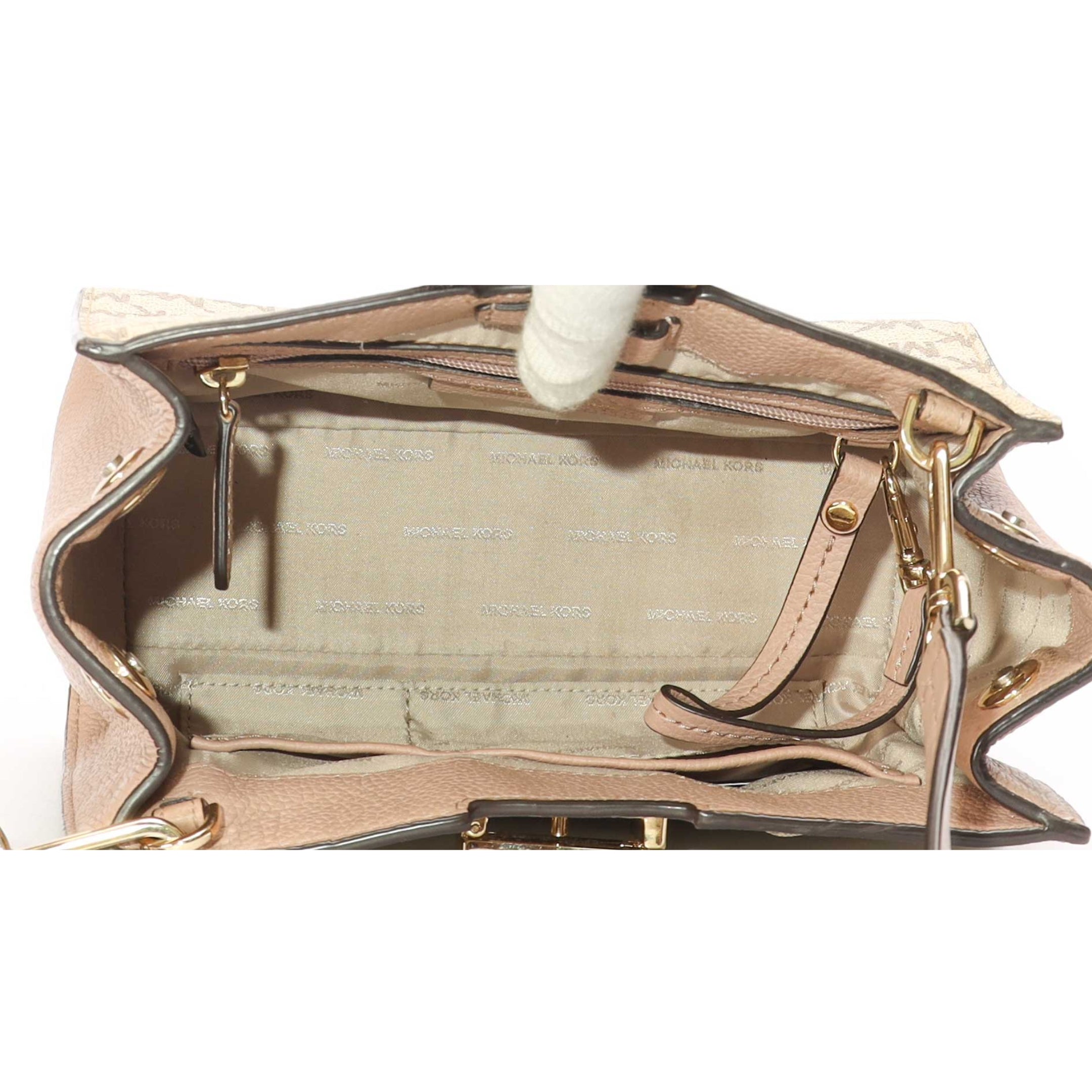 Michael Kors Salon Editor Pink Logo Crossbody Bag