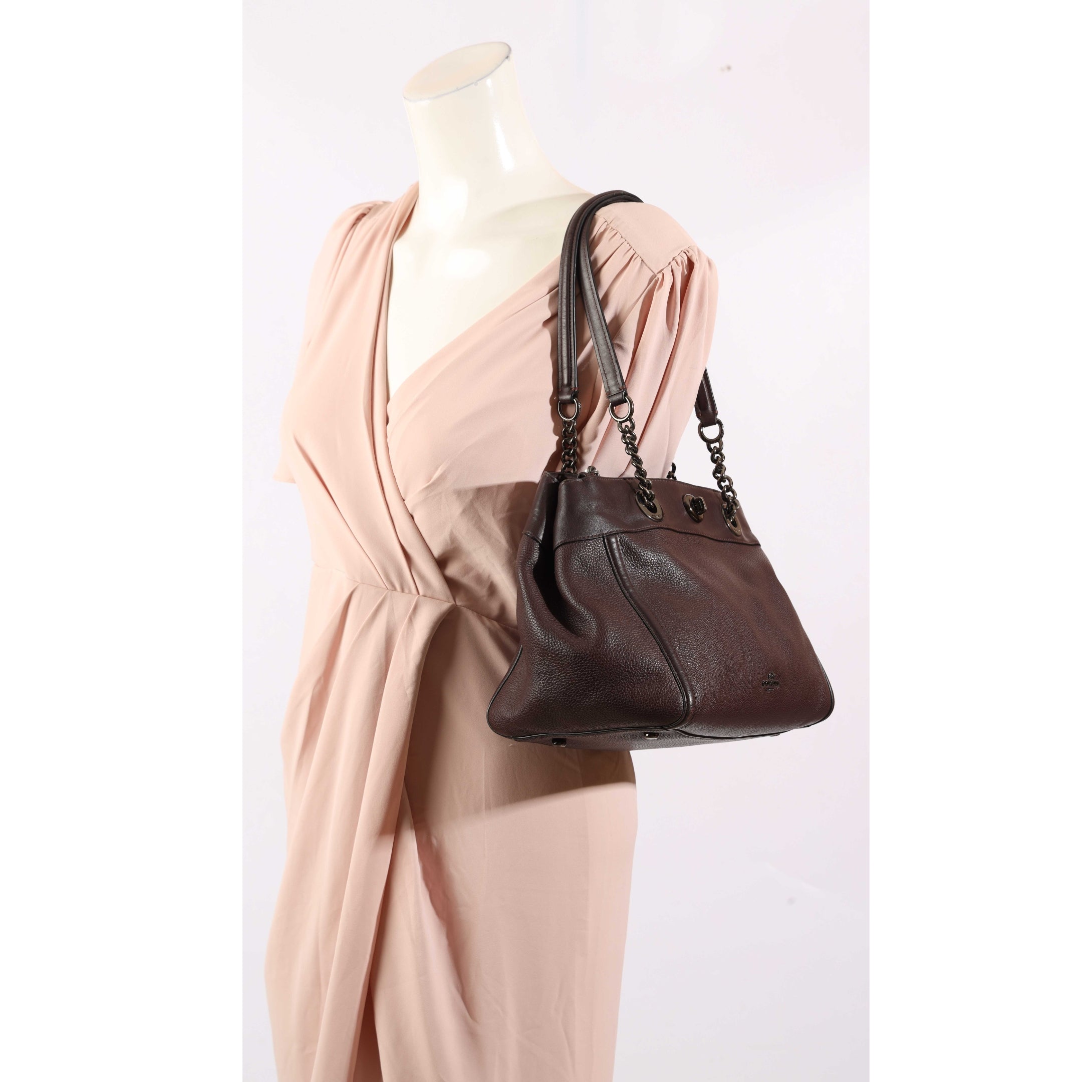 Coach Brown Turnlock Edie Shoulder Bag
