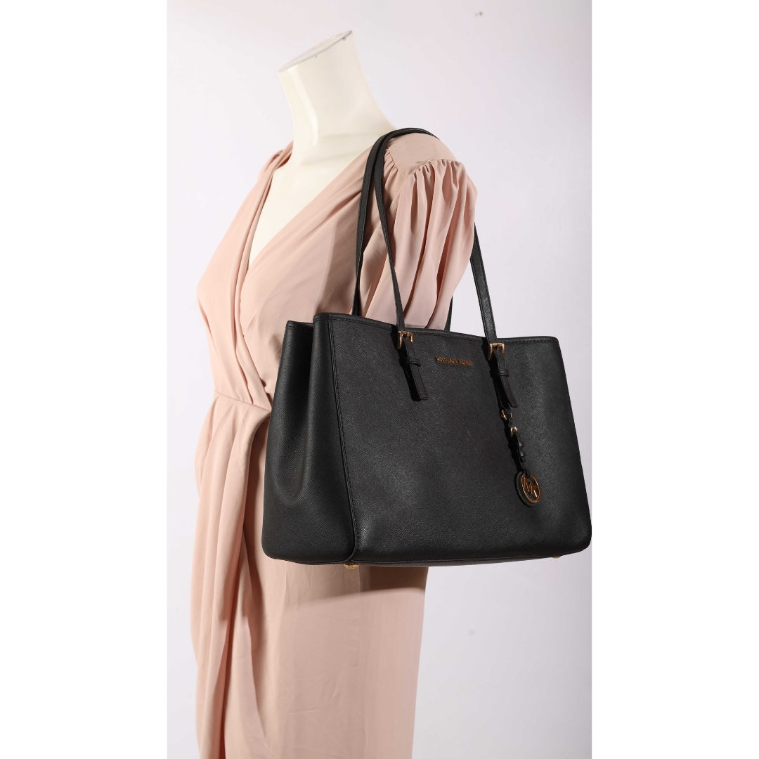Michael Kors Jet Set Travel Medium Black Tote Bag