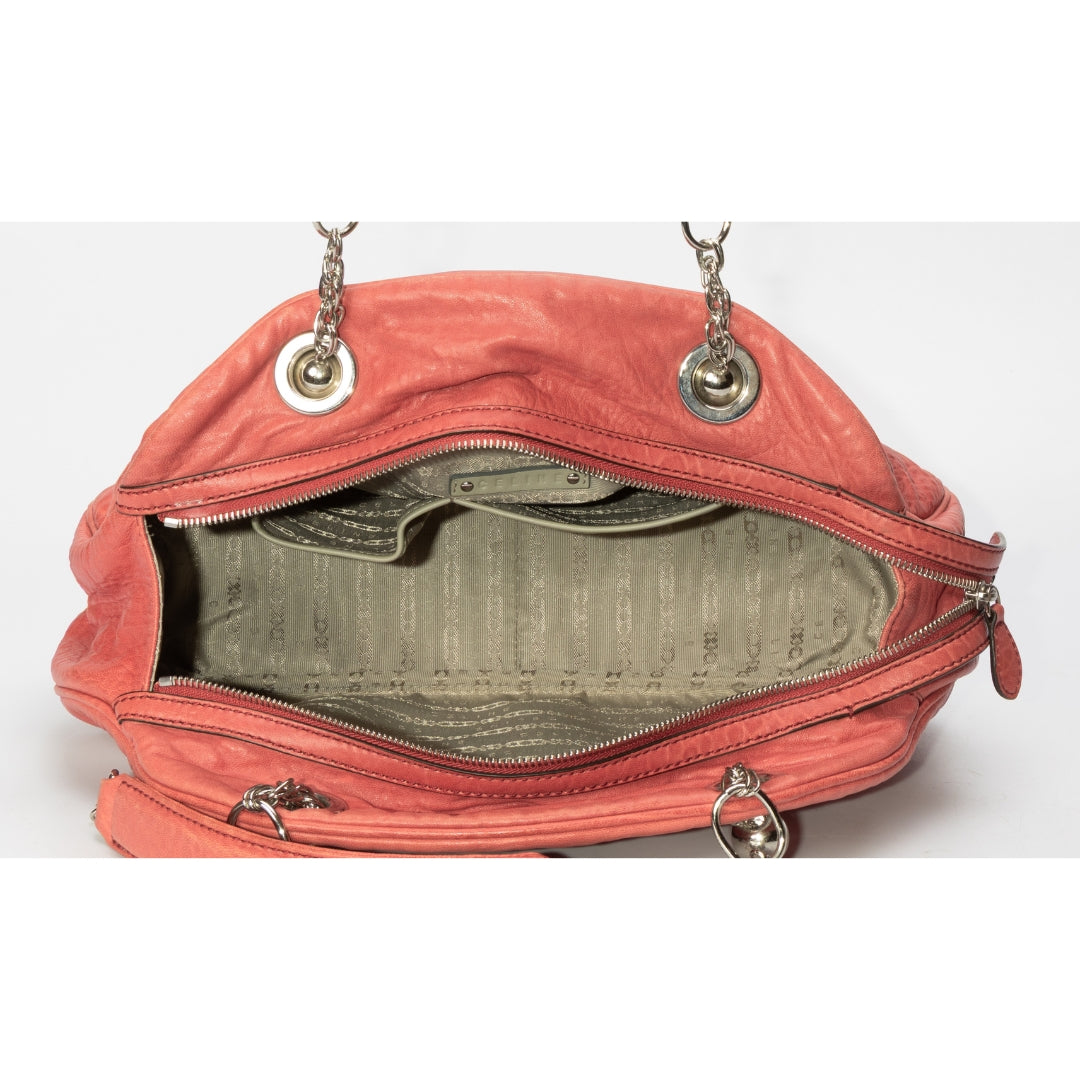 Celine Vintage Leather Peach Chain Shoulder Bag