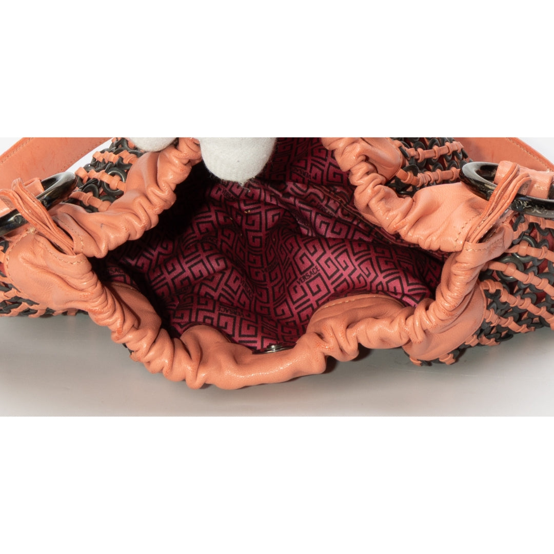 Versace Woven Leather Shoulder Bag