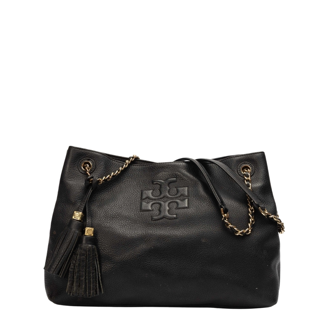 Tory Burch Black Leather Thea Chain Shoulder Bag