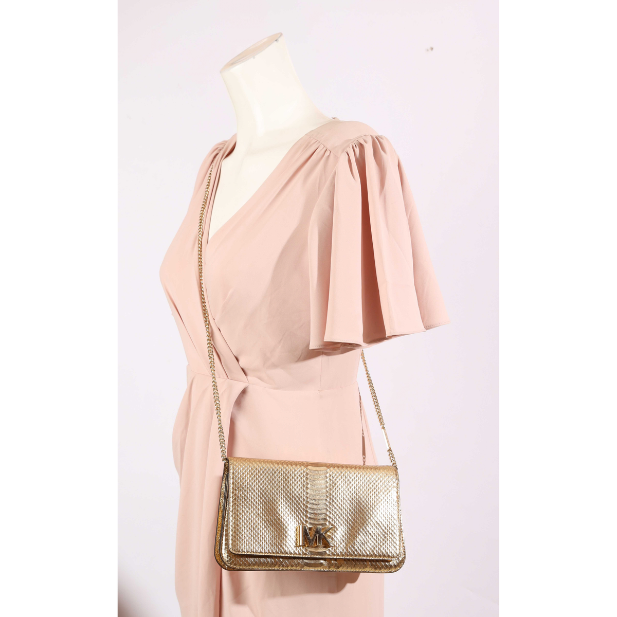 Michael Kors Mott Metallic Chain Clutch