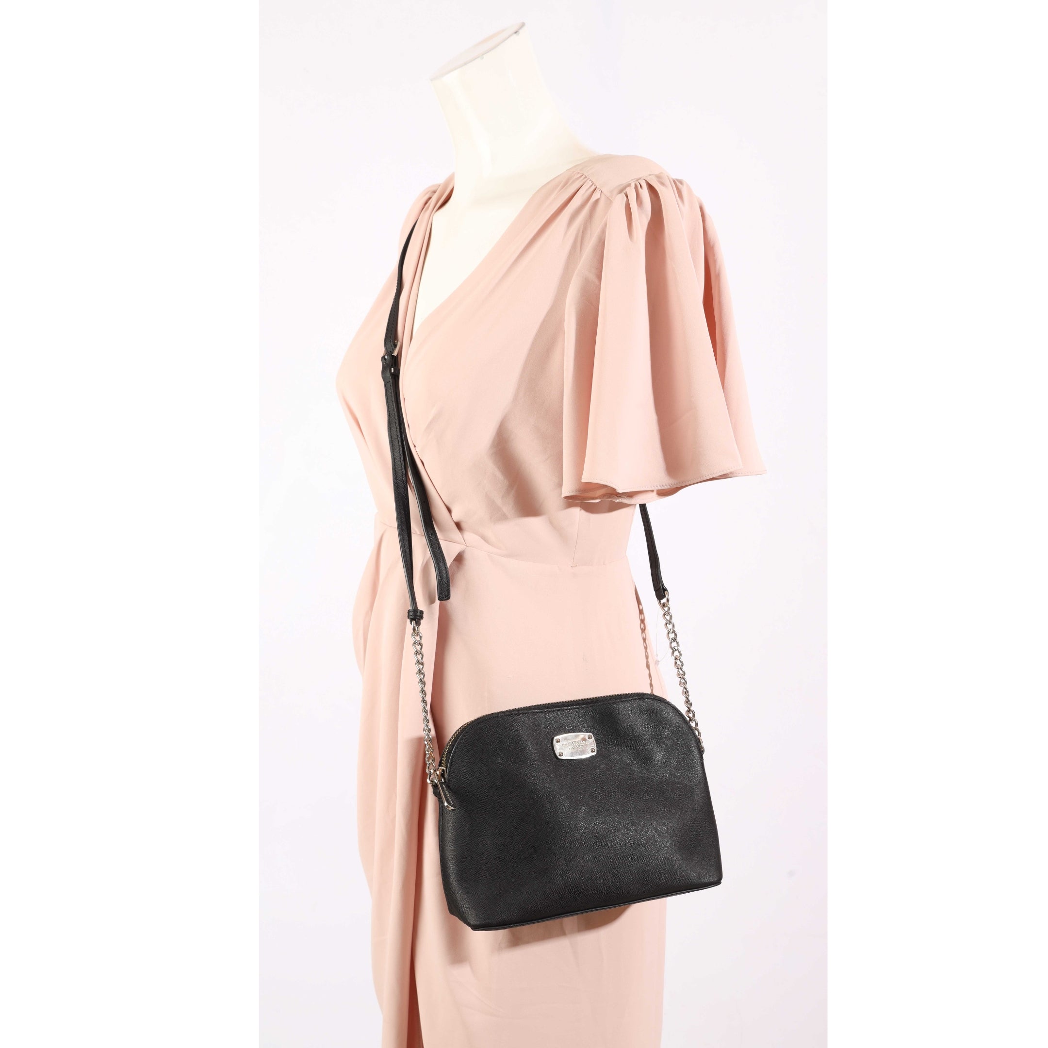 Michael Kors Black Jet Set Dome Crossbody Bag