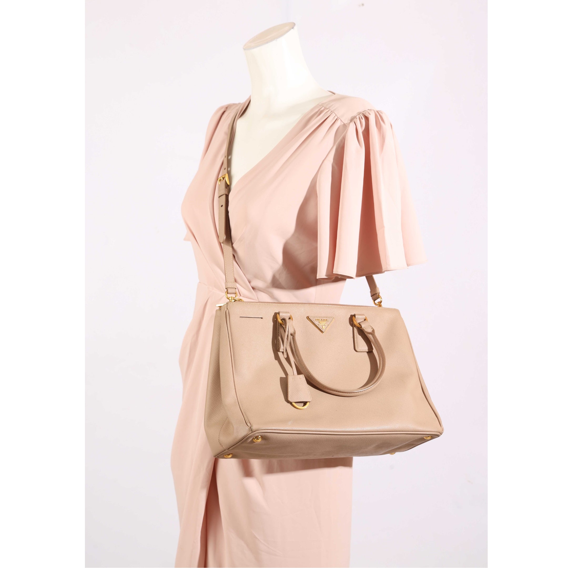 Prada Galleria Beige Convertible Satchel