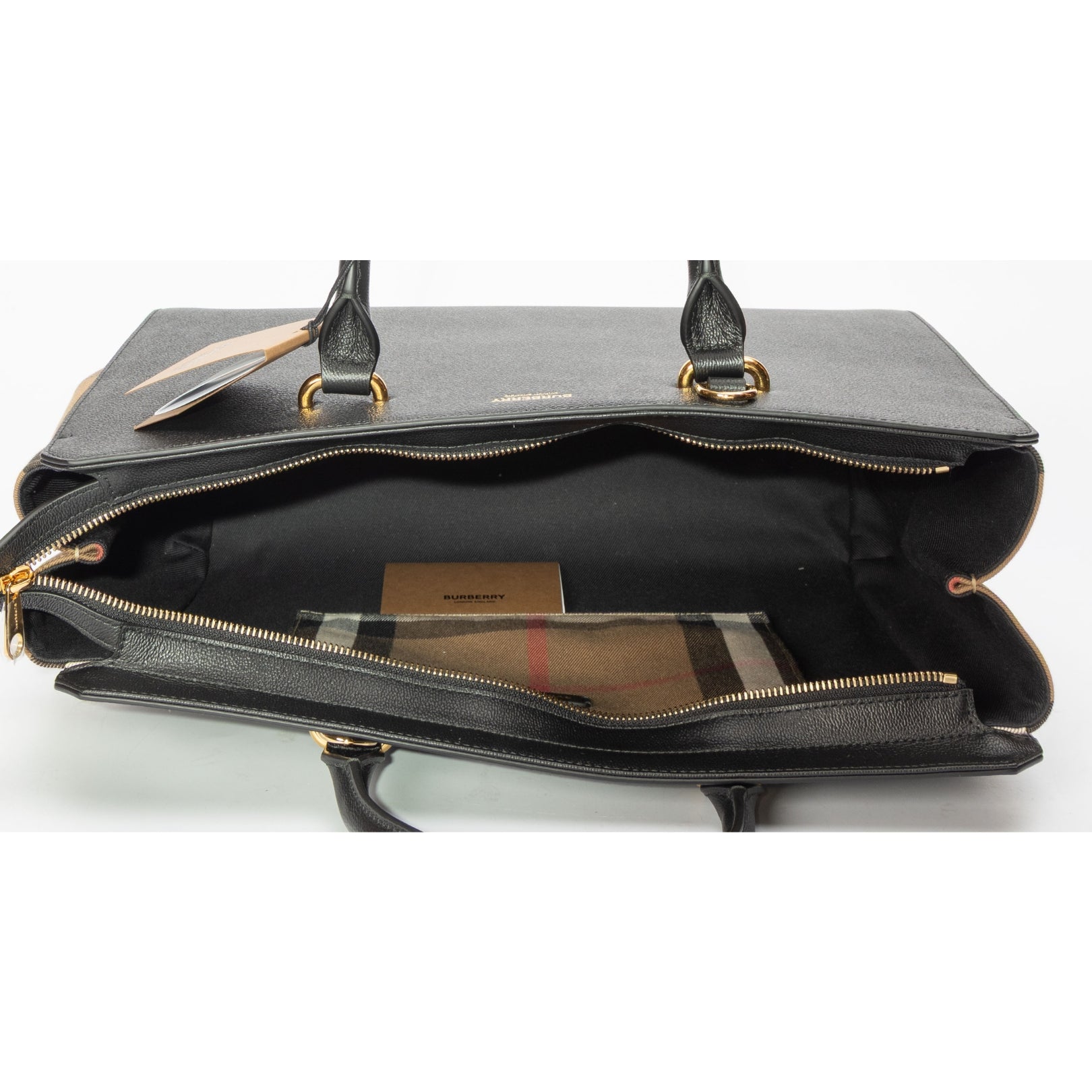 Burberry Black Vintage Check Banwell Convertible Bag