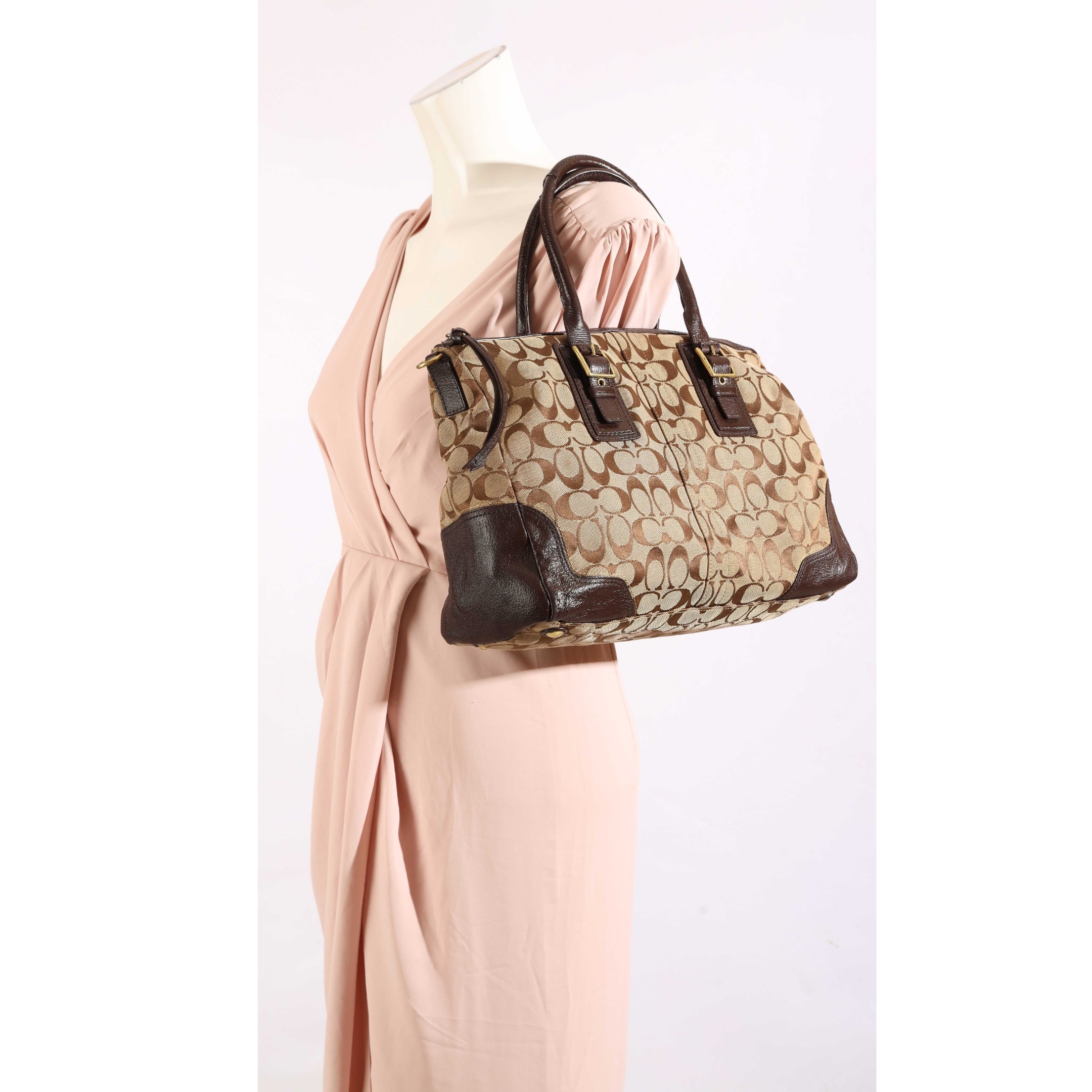 Coach Brown Carryall Boston Tote