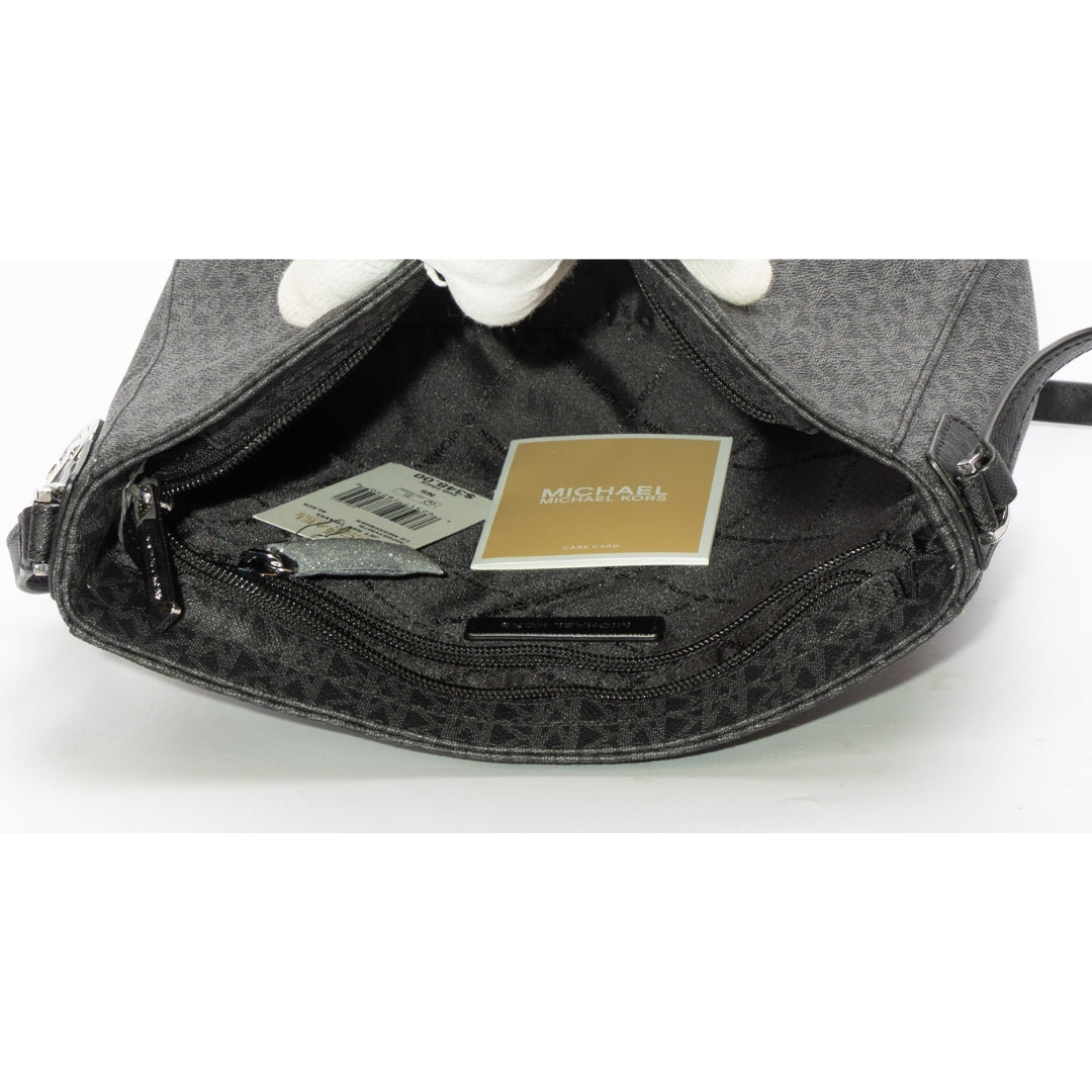 Michael Kors Black Jet Set Travel Logo Messenger Bag