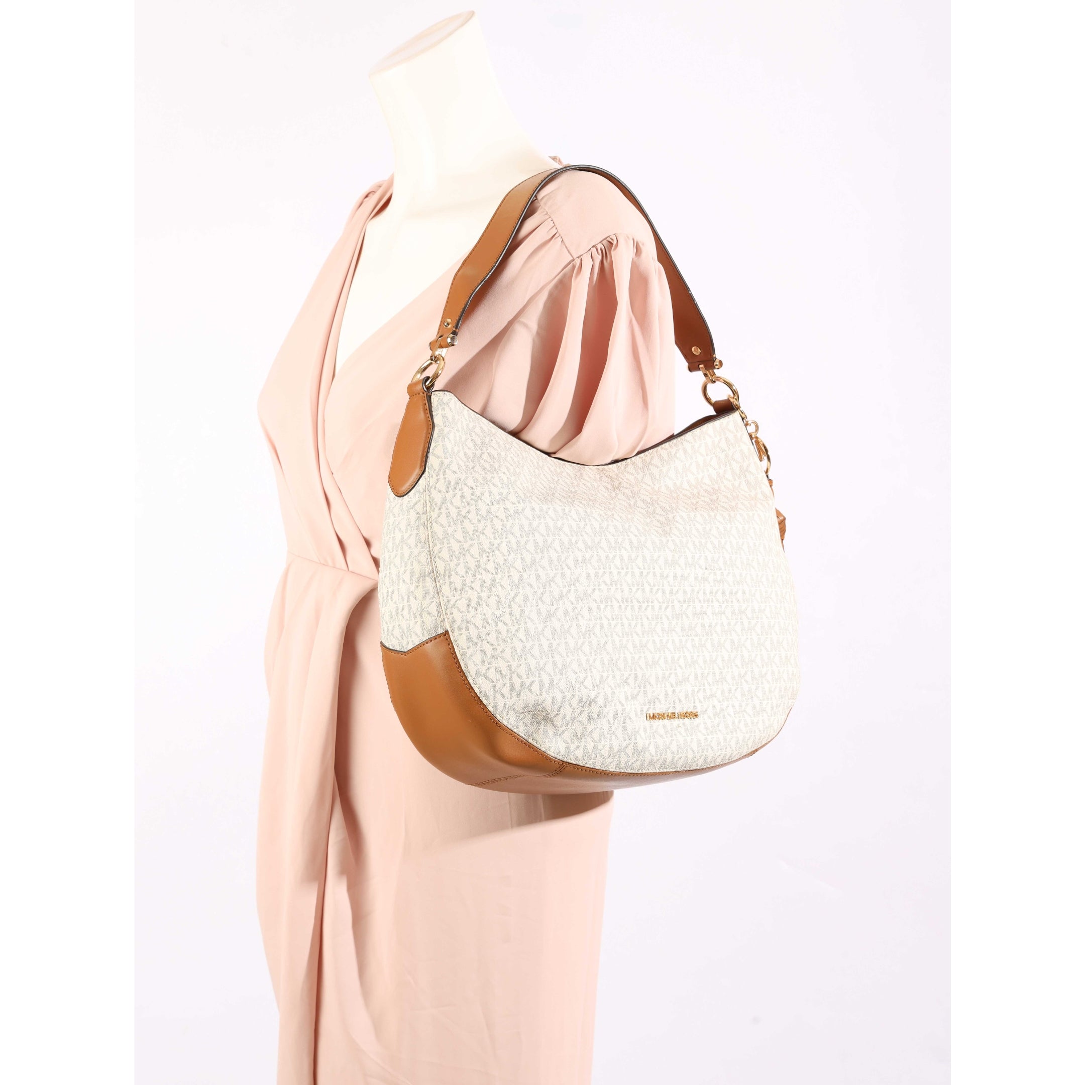 Michael Kors Brooke White Logo Hobo Bag