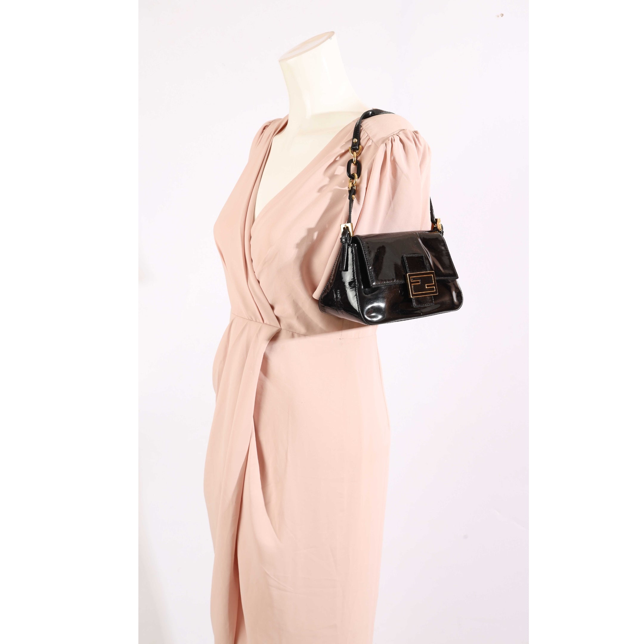 Fendi Black Mamma Forever Flap Shoulder Bag
