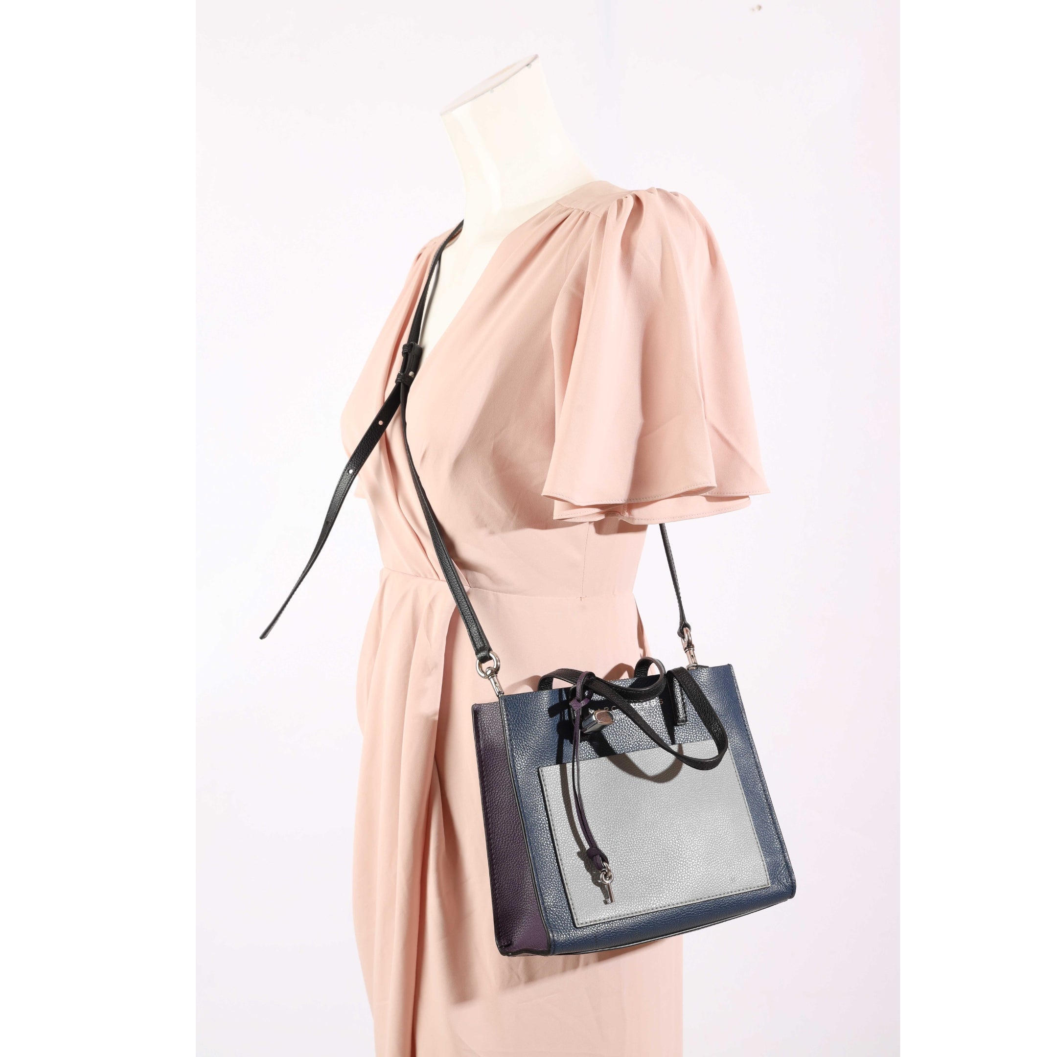 Marc Jacobs Navy Mini Grind Colorblock Tote