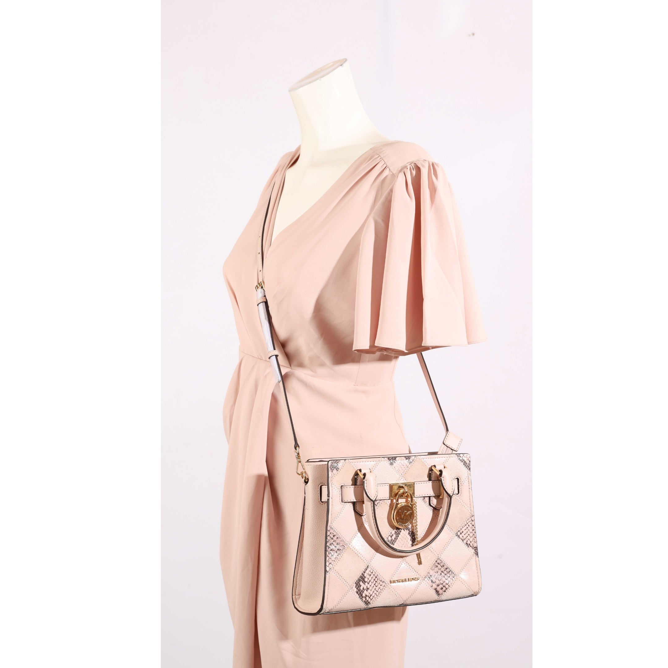 Michael Kors Hamilton Pink Patchwork Satchel