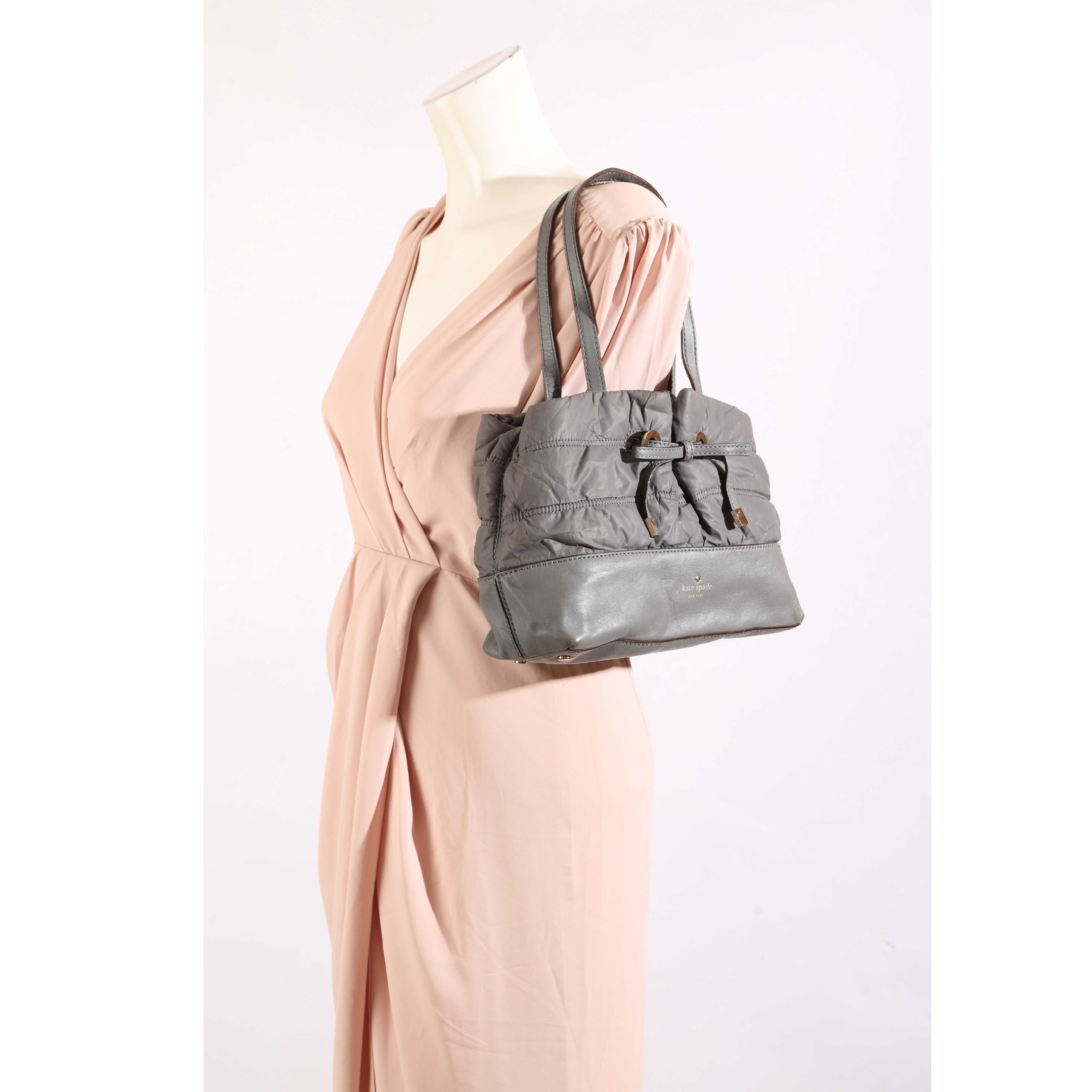 Kate Spade Grey Puffed Bow Shoulder Bag