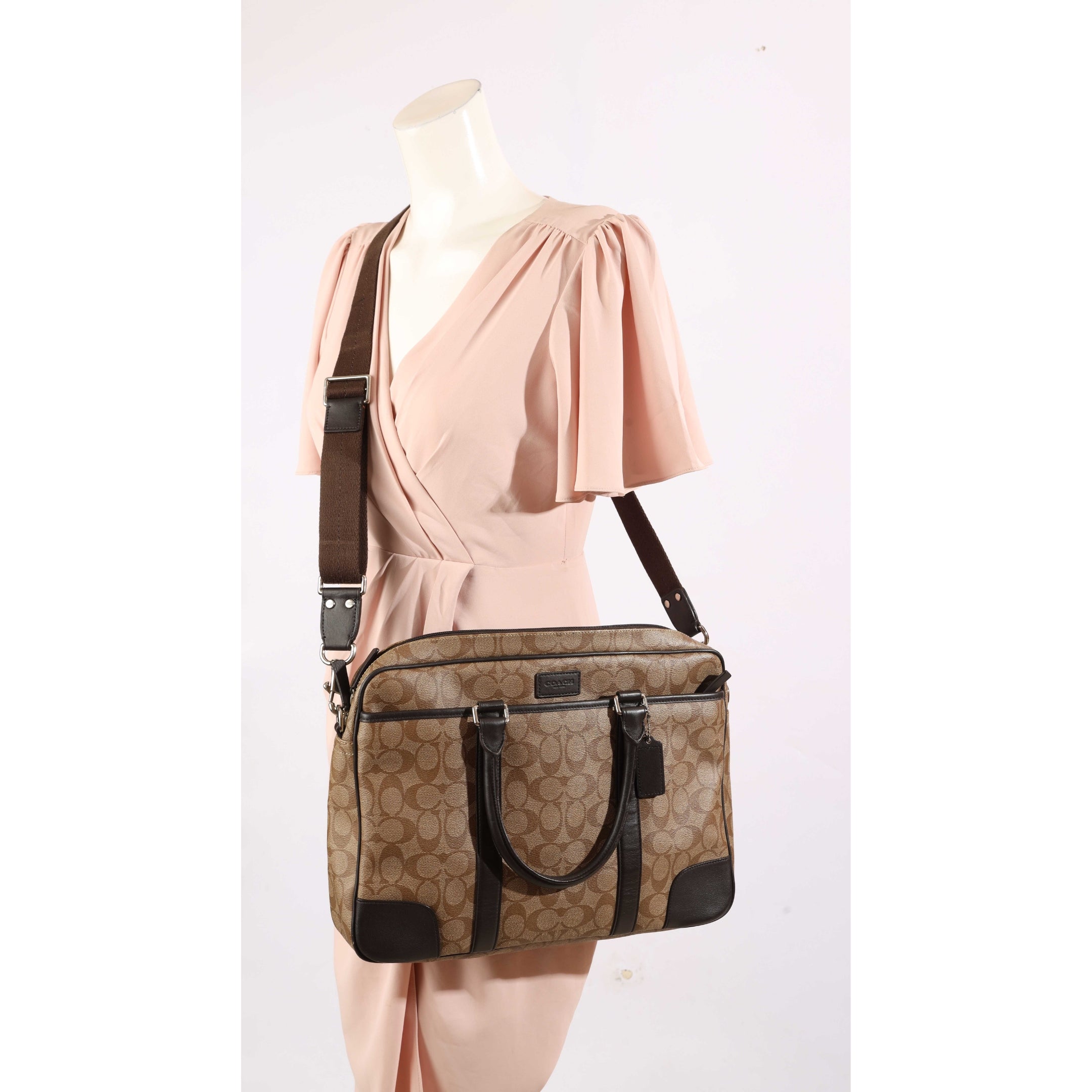Coach Signature Slim Zip Top Bag