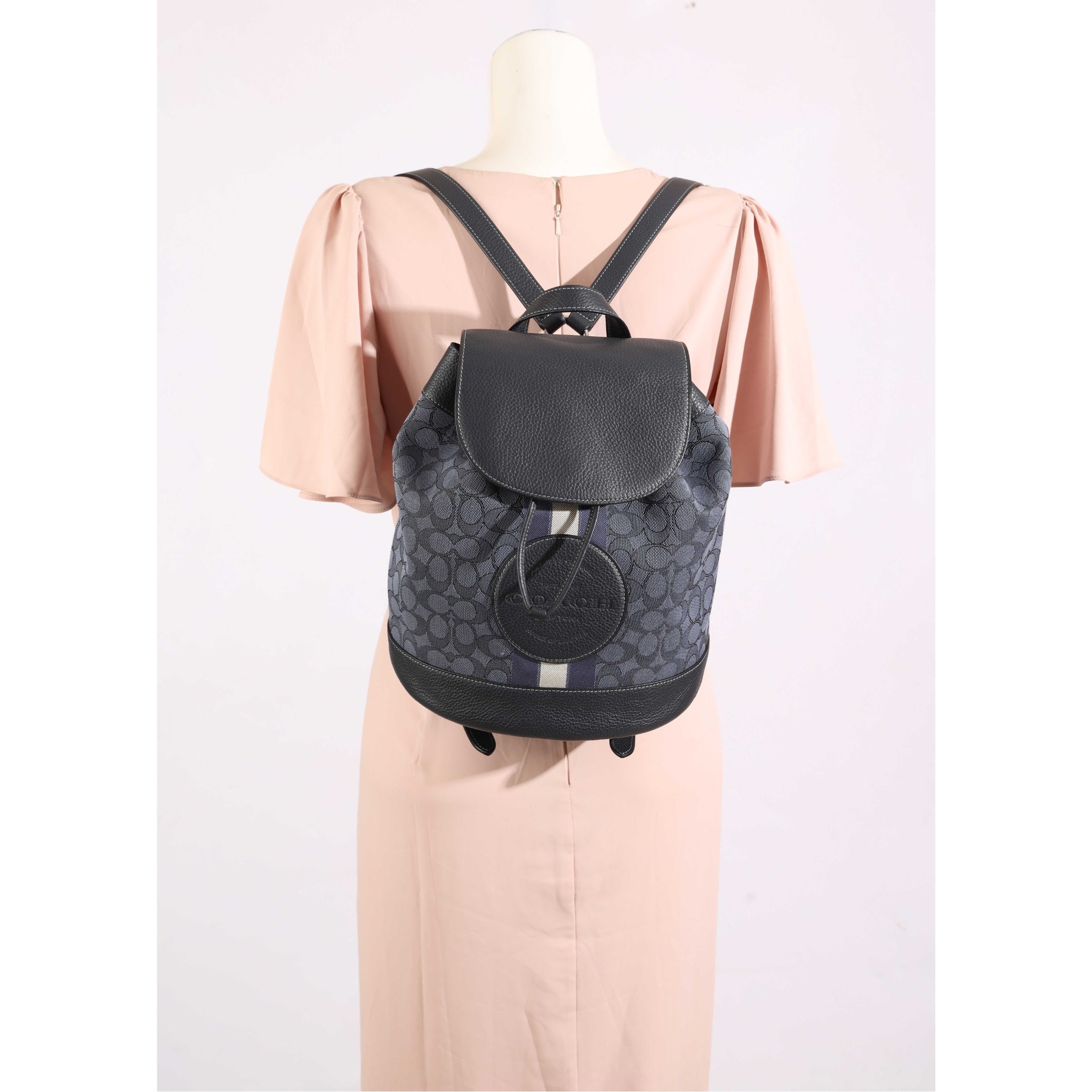 Coach Dempsey Navy Drawstring Backpack