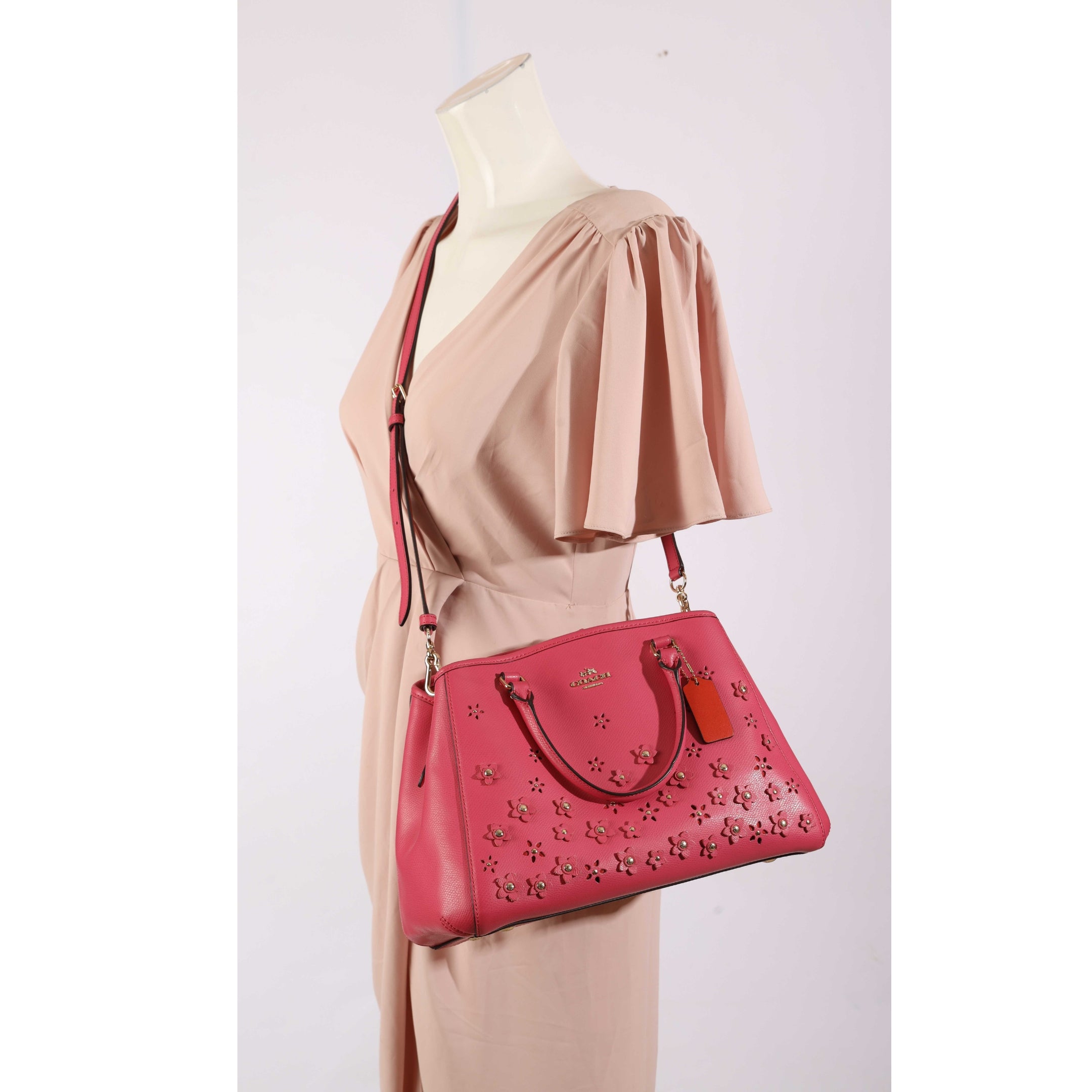 Coach Tas Pink Floral Convertible Satchel