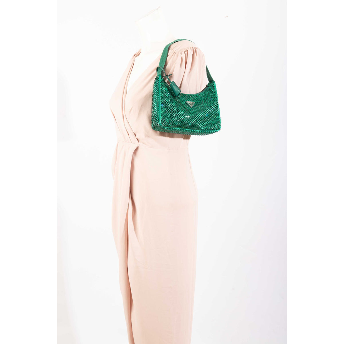 Prada Green Crystals Shoulder Bag
