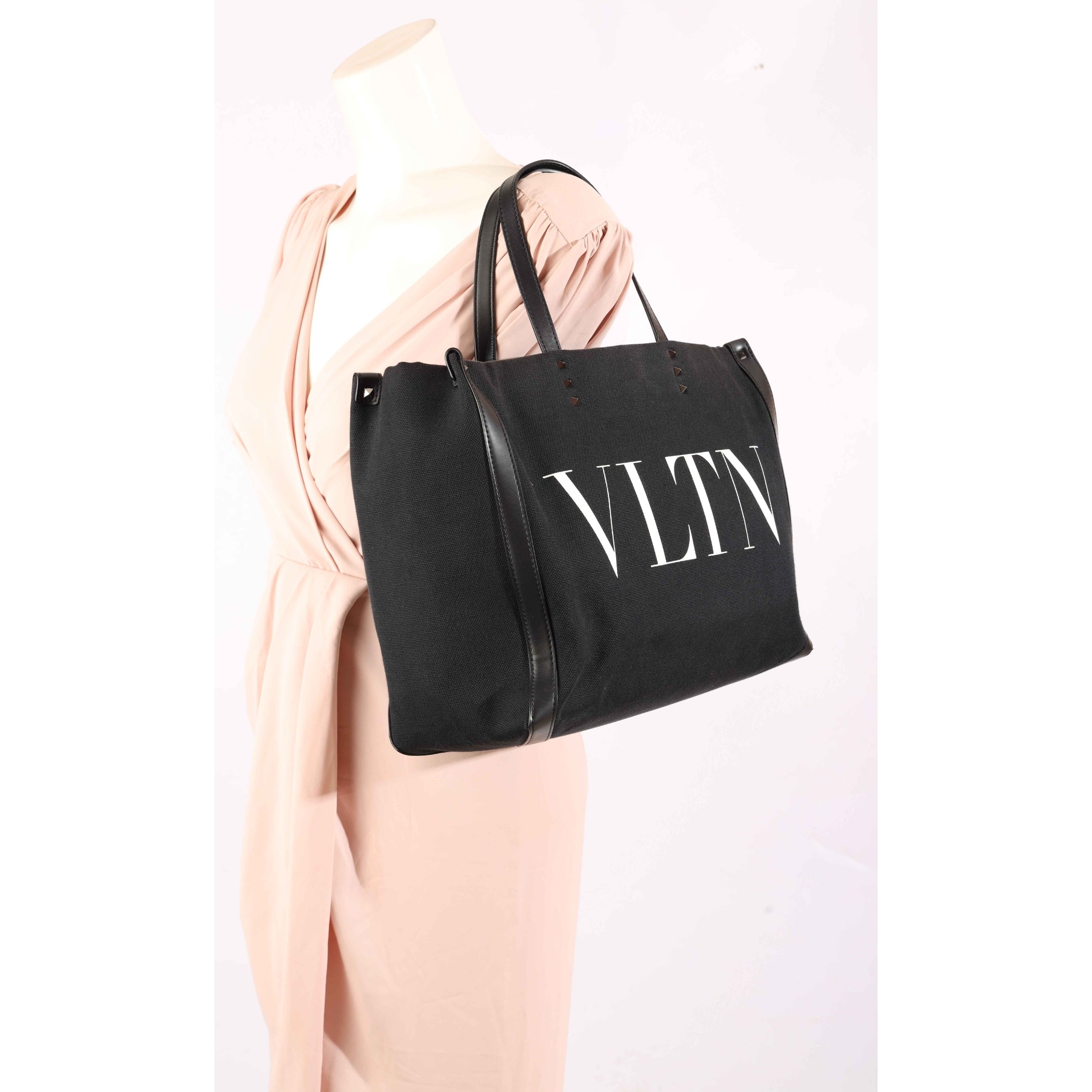 Valentino Garavani Black VLTN Ecolab Tote