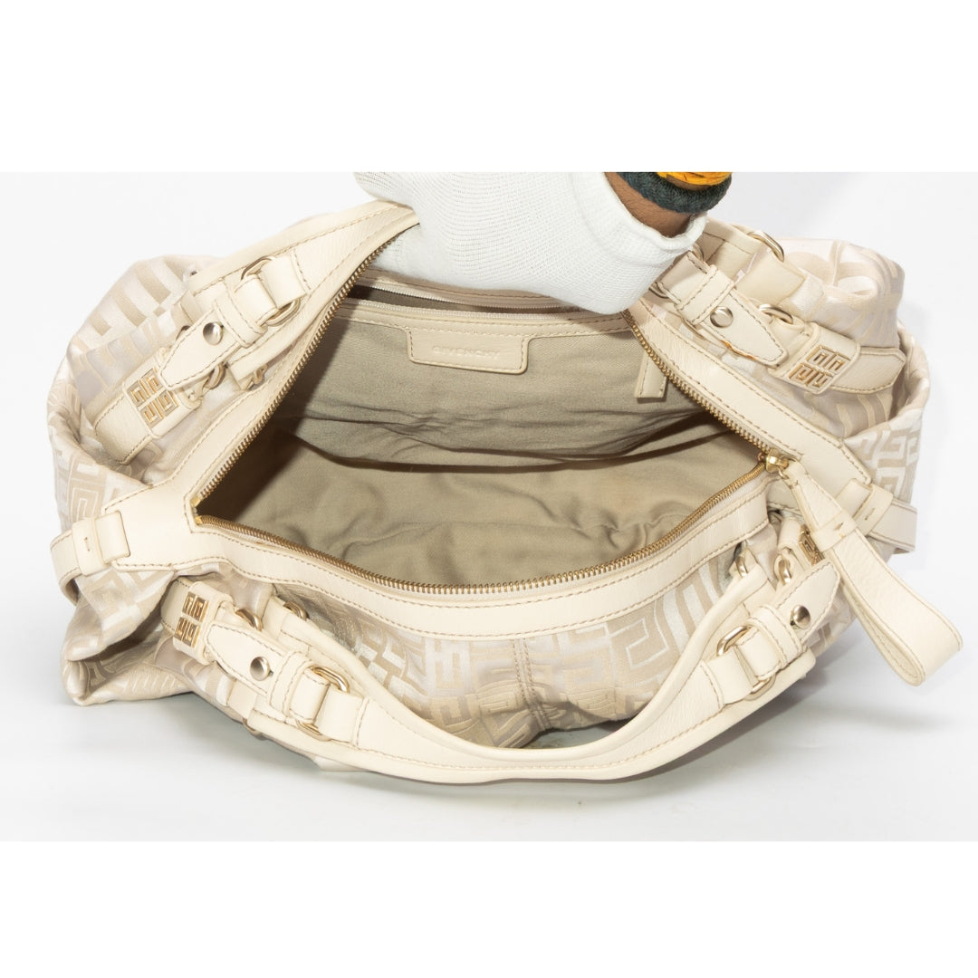 Givenchy Beige Monogram Canvas Hobo Bag