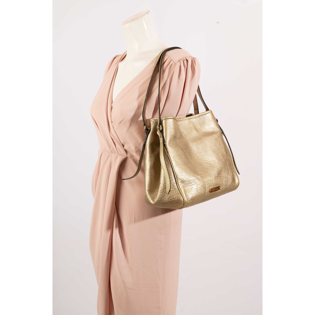 Burberry Canterbury Metallic Grained Tote