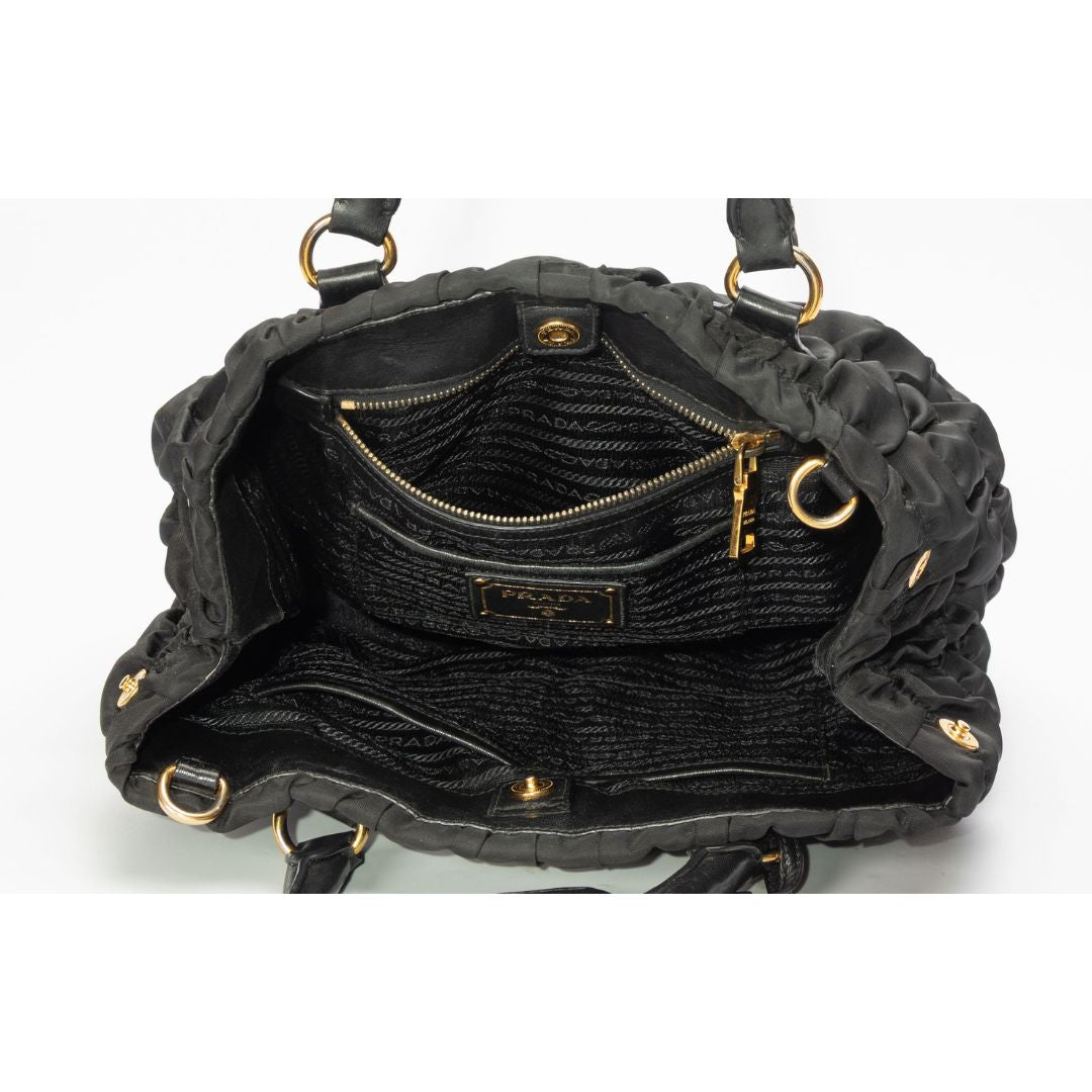 Prada Black Tessuto Nylon Gaufre Tote