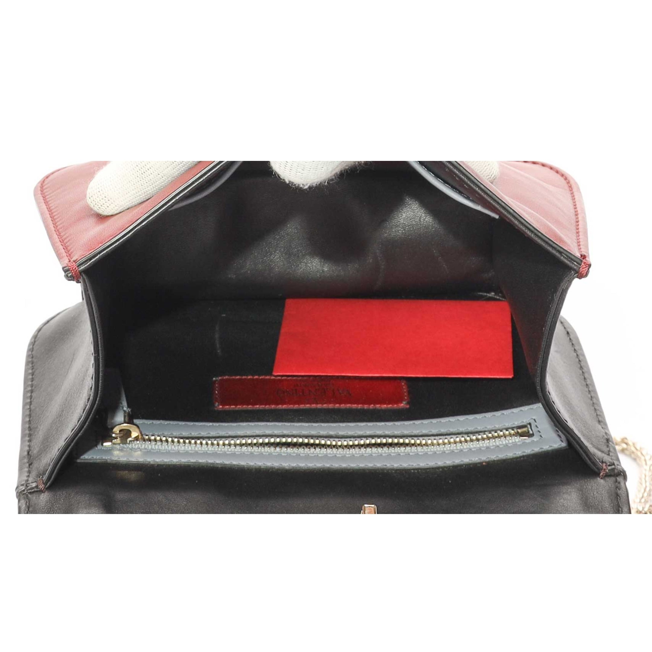 Valentino Leopard Print Rockstud Glam Lock Flap Bag