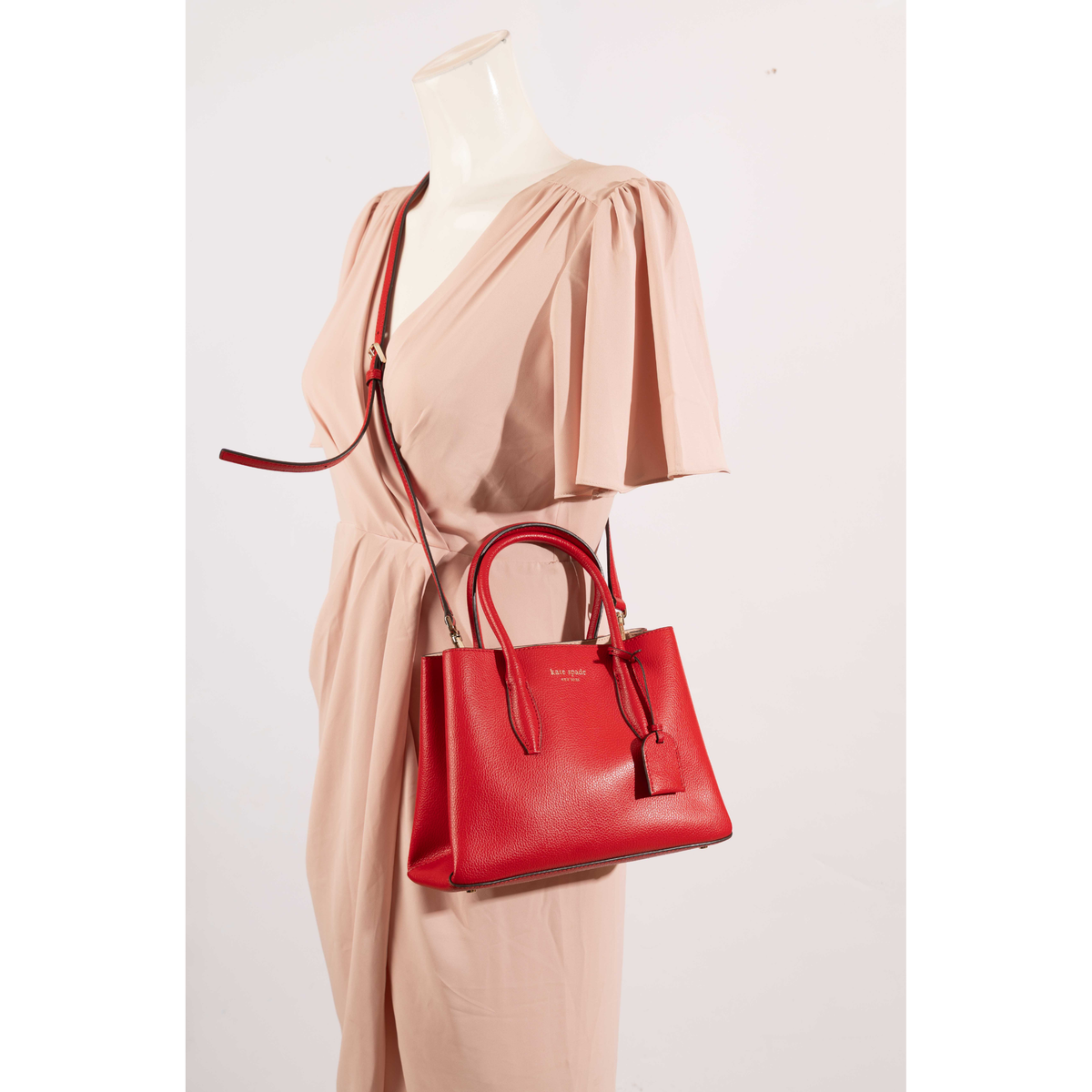 Kate Spade Eva Zip Top Red Convertible Satchel