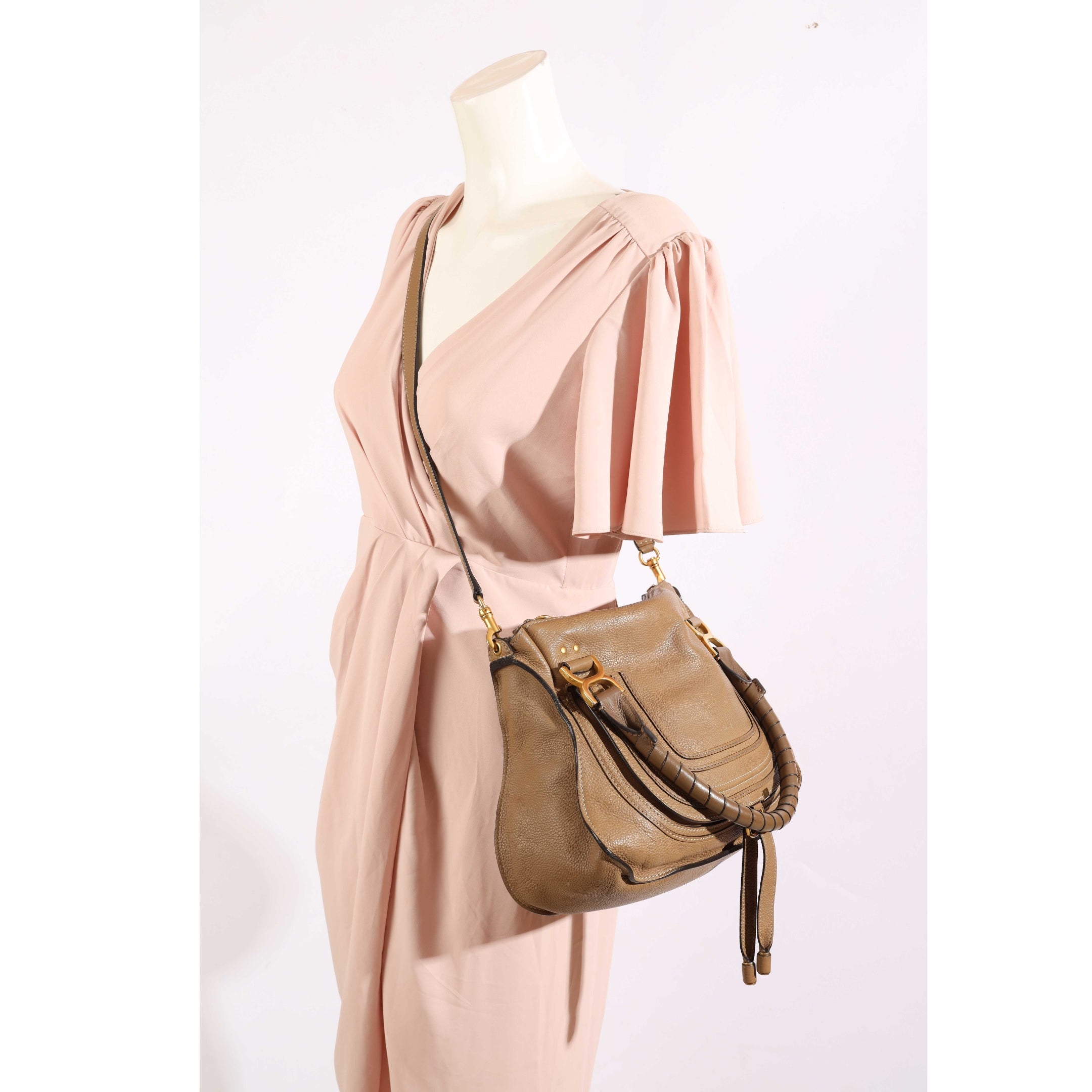 Chloe Two Tone Brown Medium Marcie Shoulder Bag