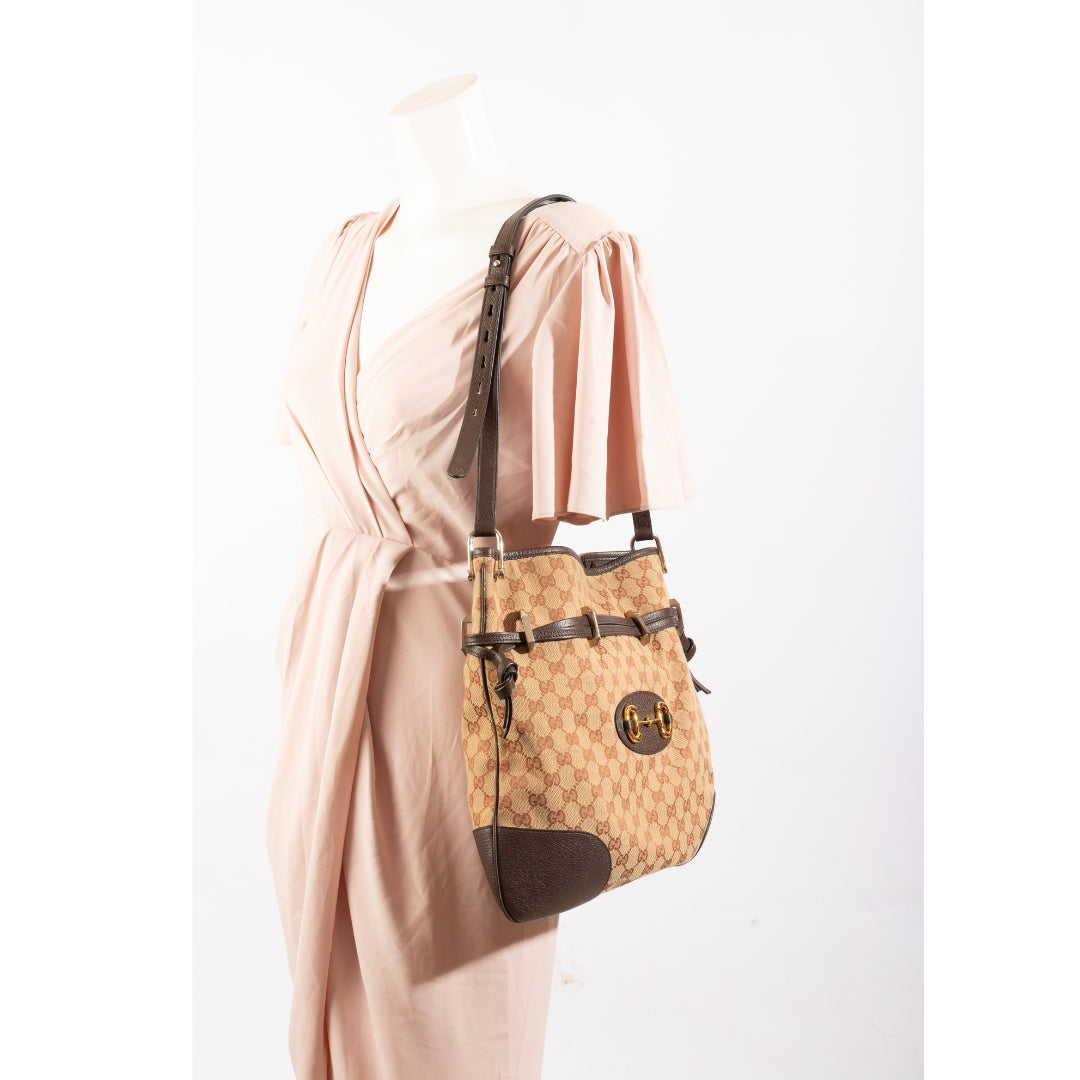 Gucci 1955 Horsebit GG-Jacquard Shoulder Bag