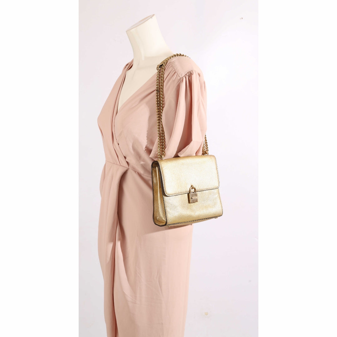 Michael Kors Gold Metallic Chain Shoulder Bag