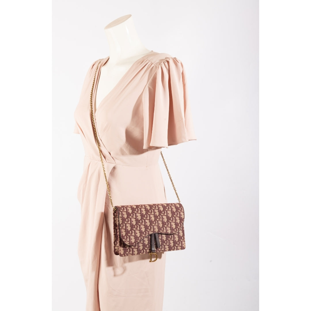 Christian Dior Oblique Jacquard Saddle Pochette