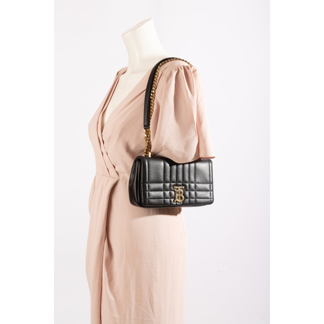 Burberry Black Quilted Leather Small Lola Crossbody Bag