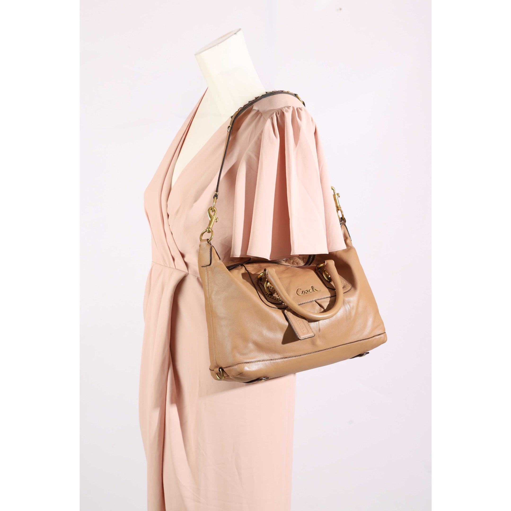 Coach Beige Madison Sabrina Satchel