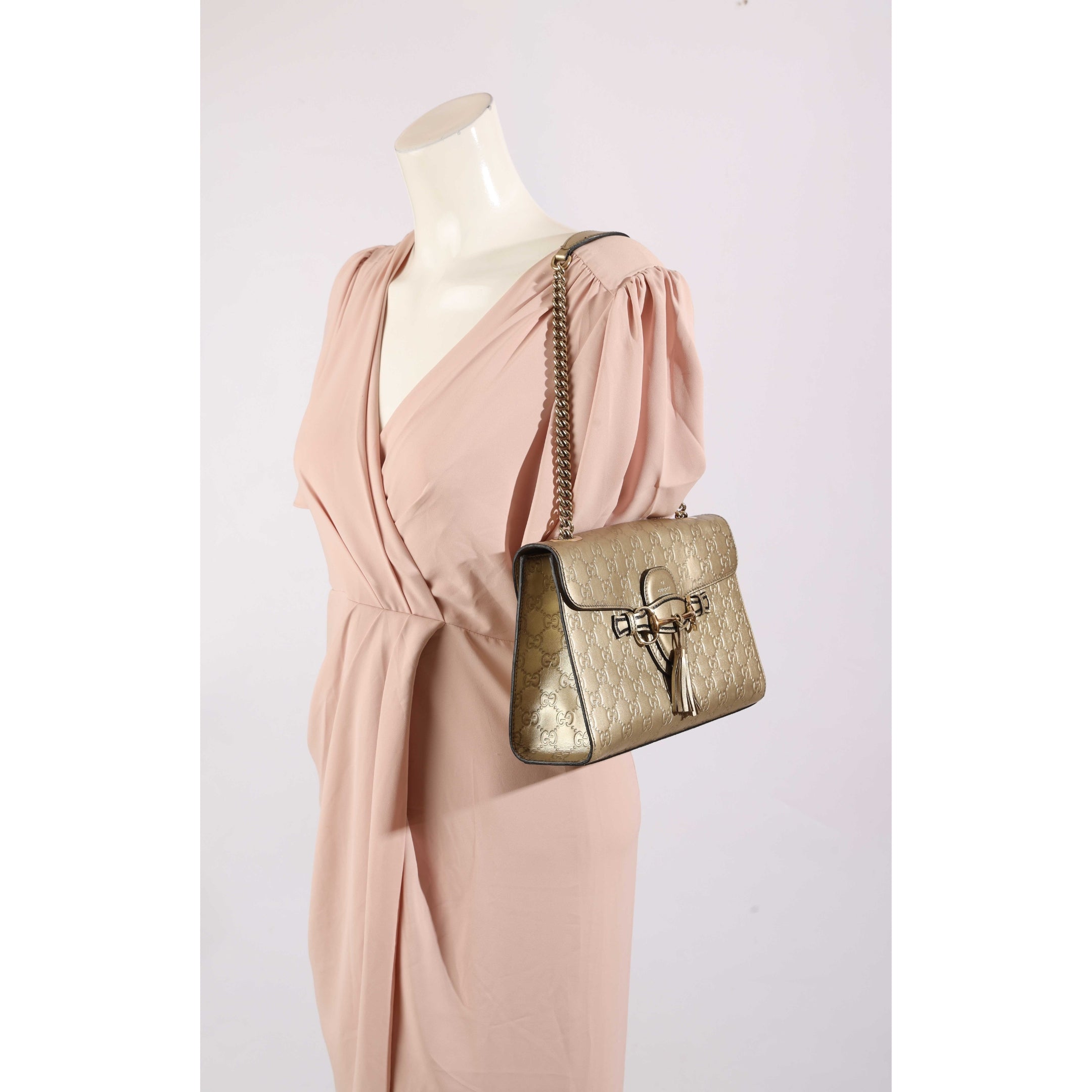 Gucci Guccissima Emily Metallic Shoulder Bag